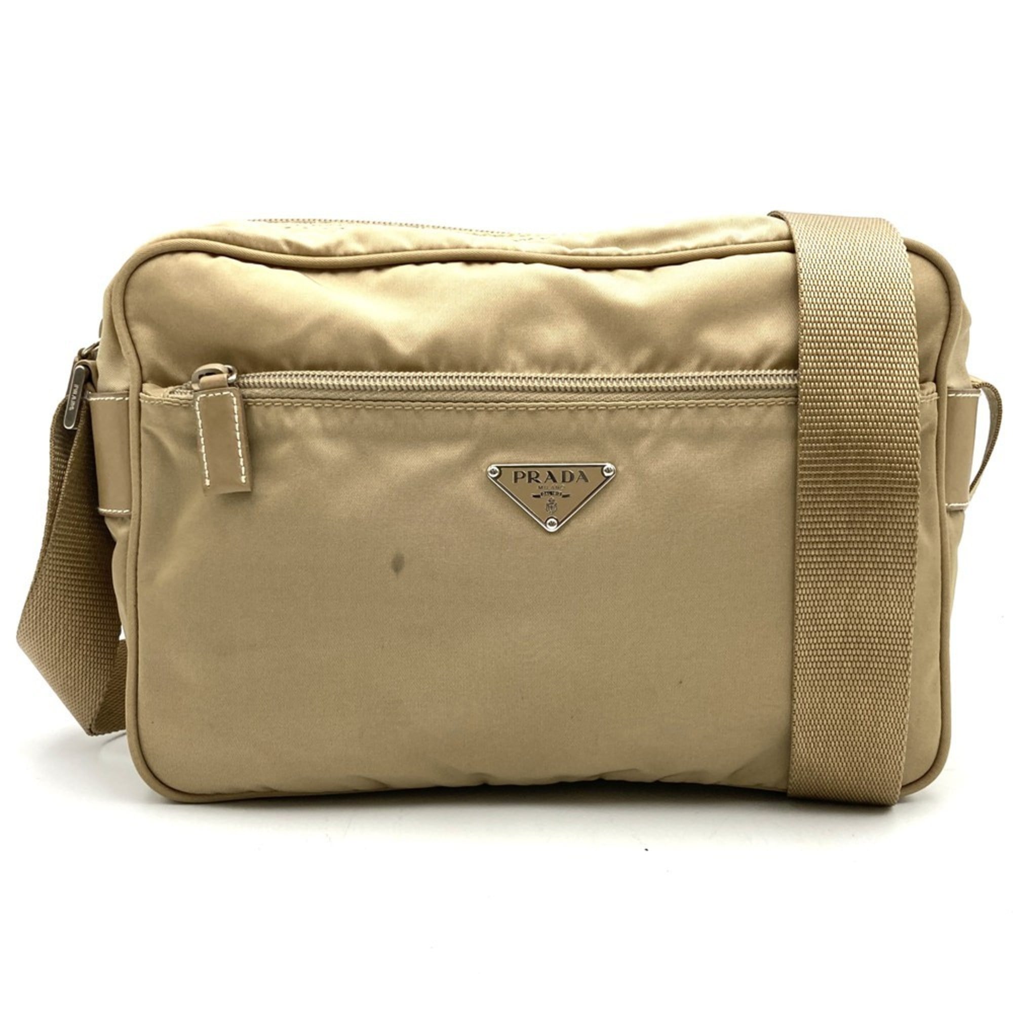 Prada Beige Nylon Shoulder Bag (Pre-Owned)
