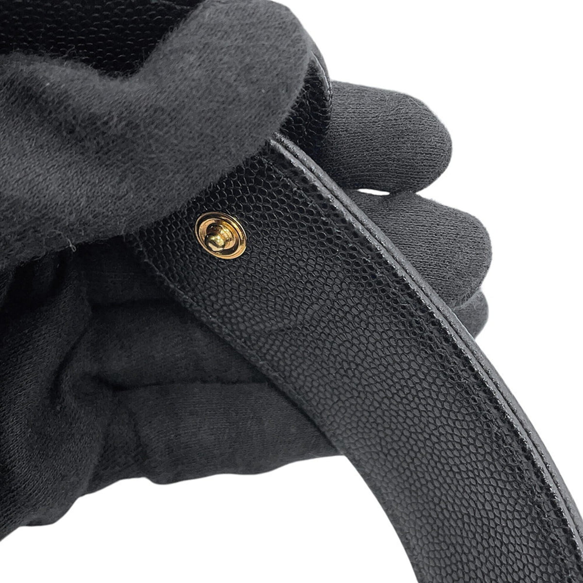 Chanel Black Grained Calfskin Handbag Pouch (Pre-Owned)