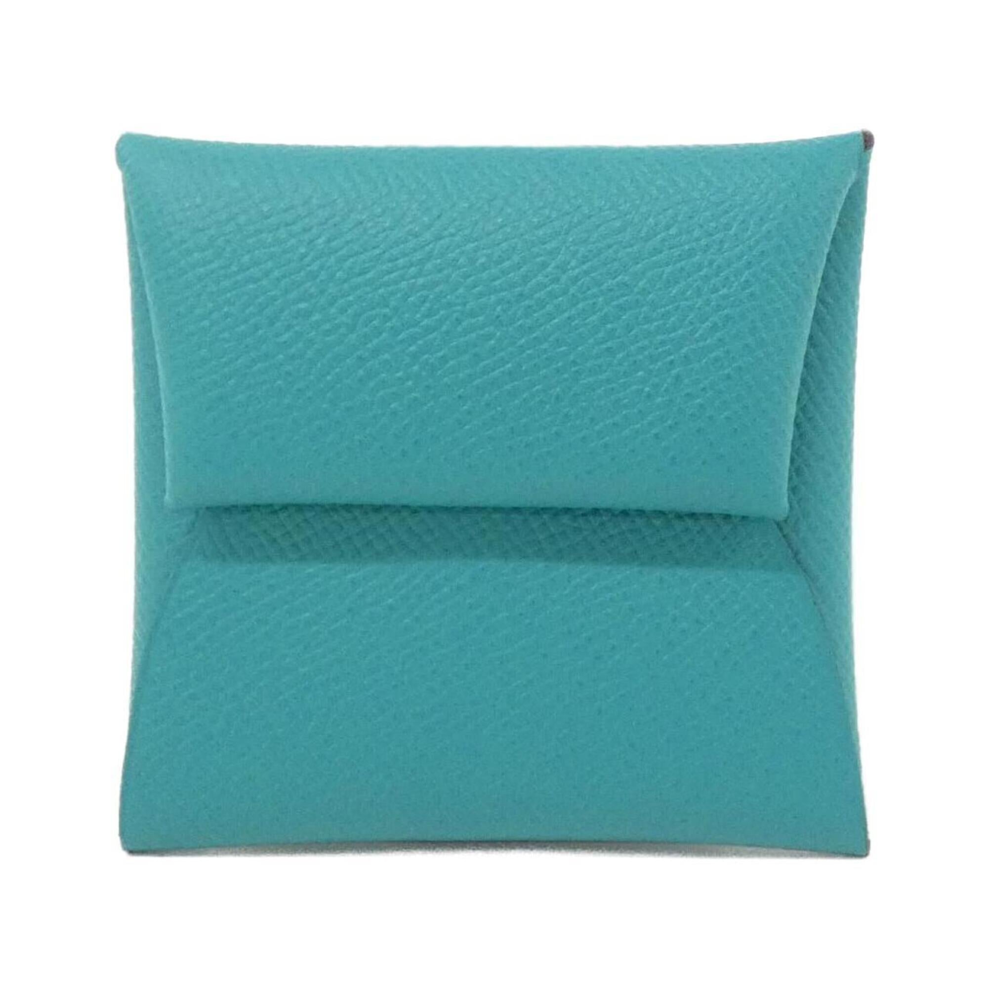 Hermes Blue Paon Epsom Leather Coin Purse/Coin Case (Pre-Owned)