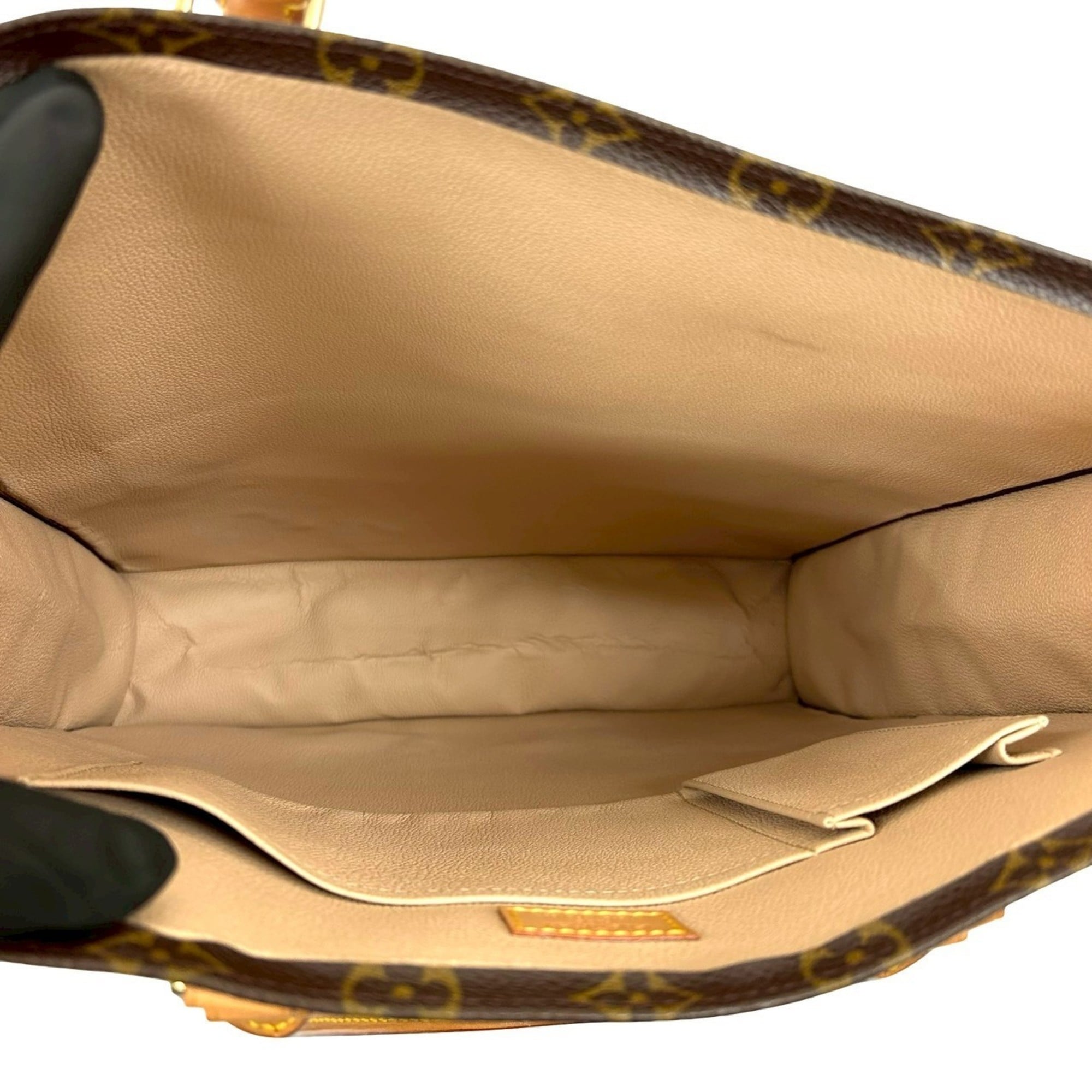 Louis Vuitton Brown Leather Pvc Handbag Tote Bag (Pre-Owned)