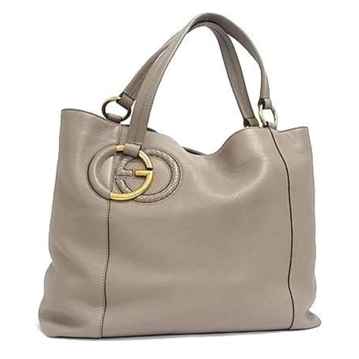 Gucci Grayish Leather Tote Bag (Pre-Owned)