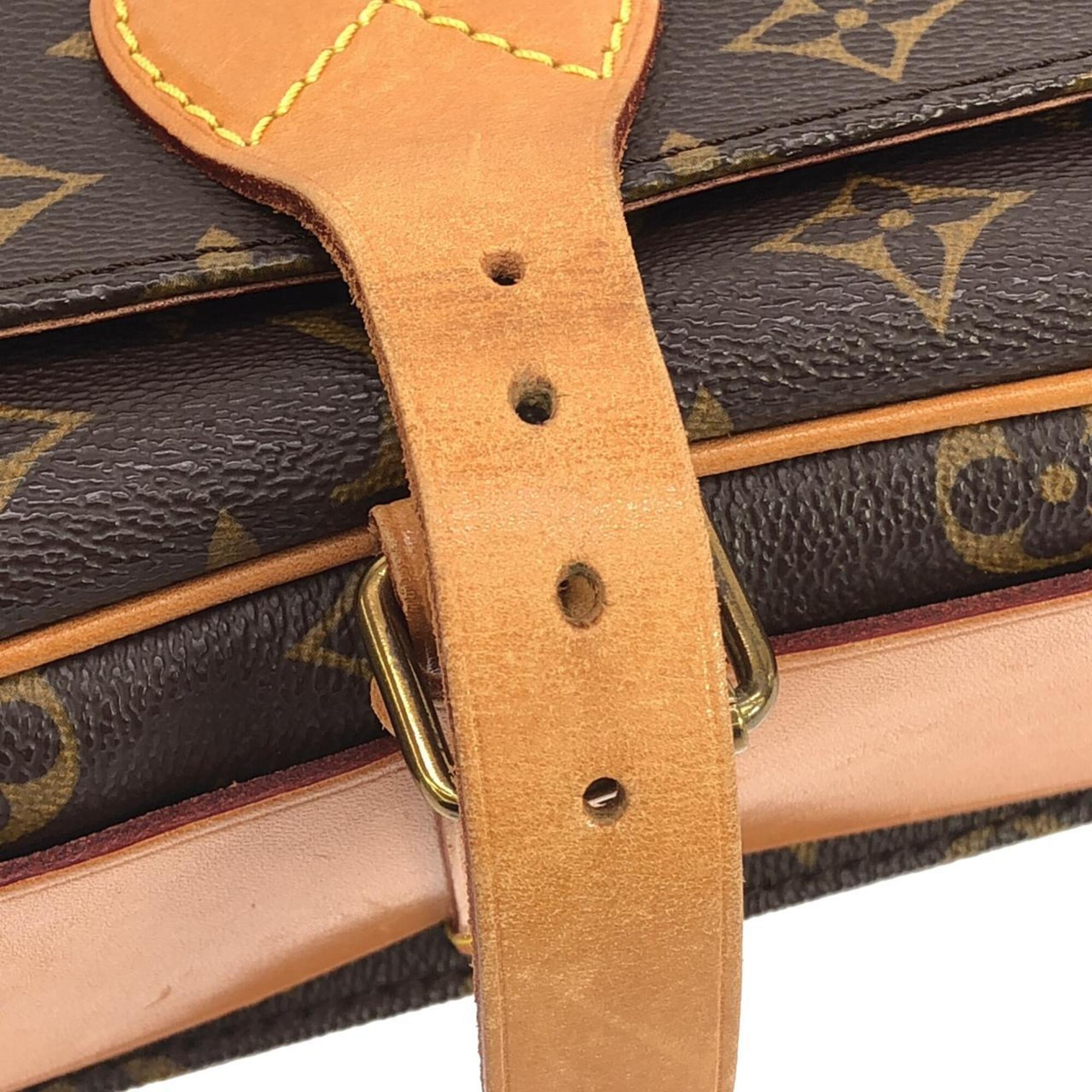 Louis Vuitton Monogram Marron Coated Canvas Shoulder Bag (Pre-Owned)