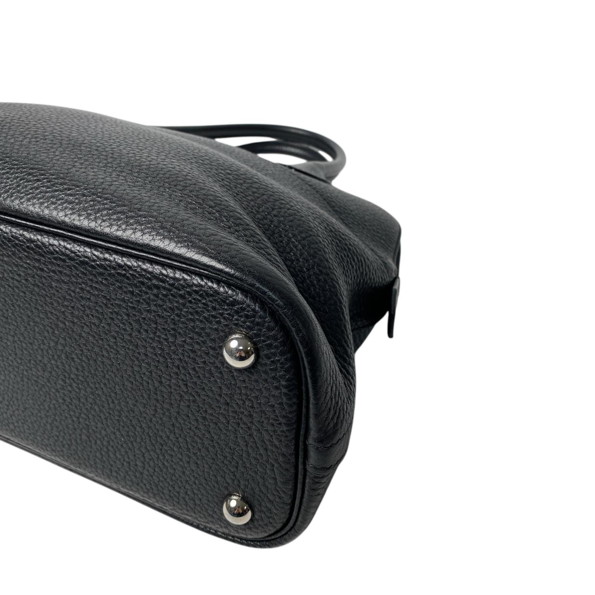 Hermes Black Taurillon Clemence Leather Handbag Shoulder Bag (Pre-Owned)