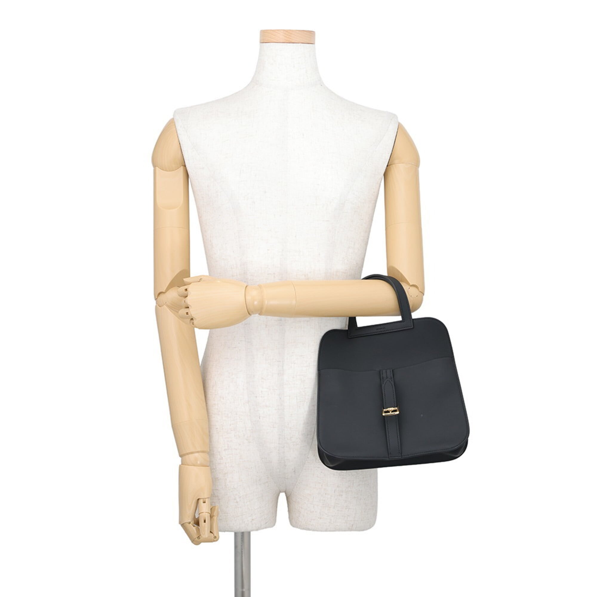 Hermes Black Swift Leather Handbag