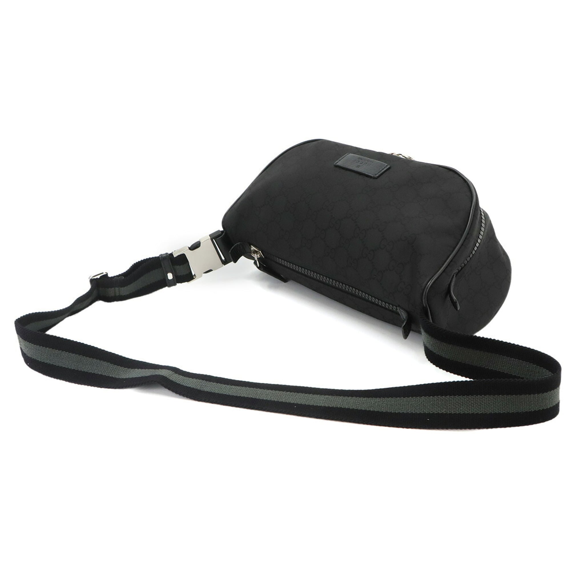 Gucci Black Nylon Leather Crossbody Bag Sling Bag (Pre-Owned)