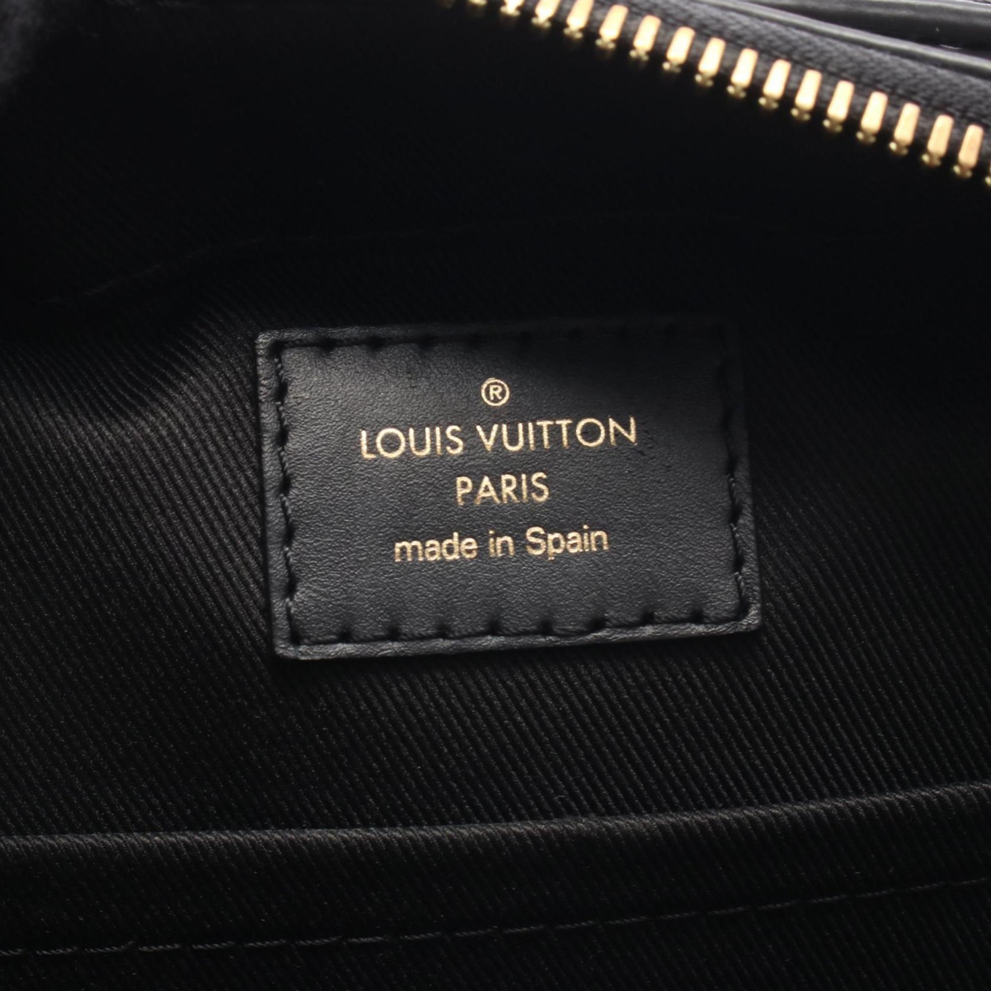 Louis Vuitton Black Brown Noir Coated Canvas Leather Handbag Shoulder Bag (Pre-Owned)
