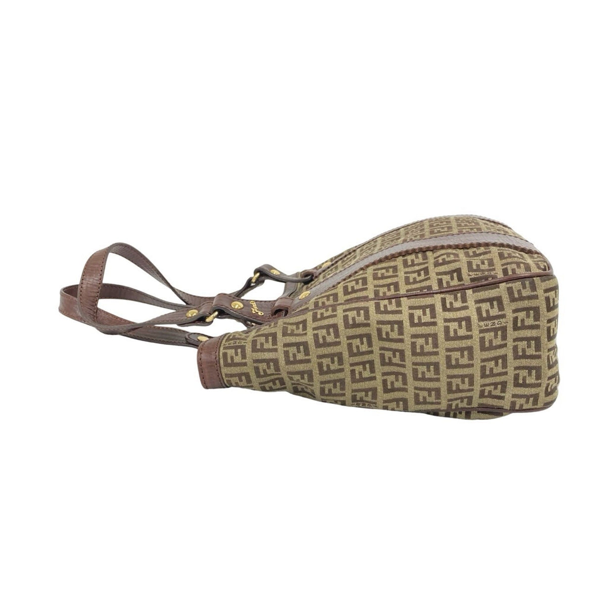 Fendi Brown Canvas Leather Handbag Tote Bag (Pre-Owned)