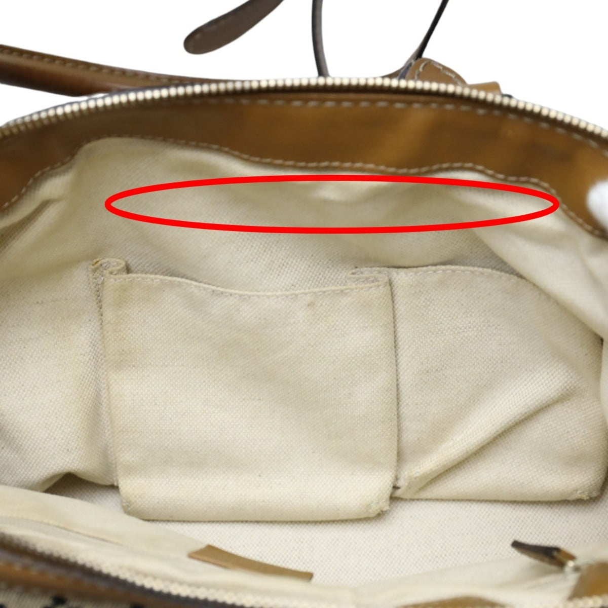 Gucci Beige Brown Canvas Shoulder Bag Tote Bag (Pre-Owned)