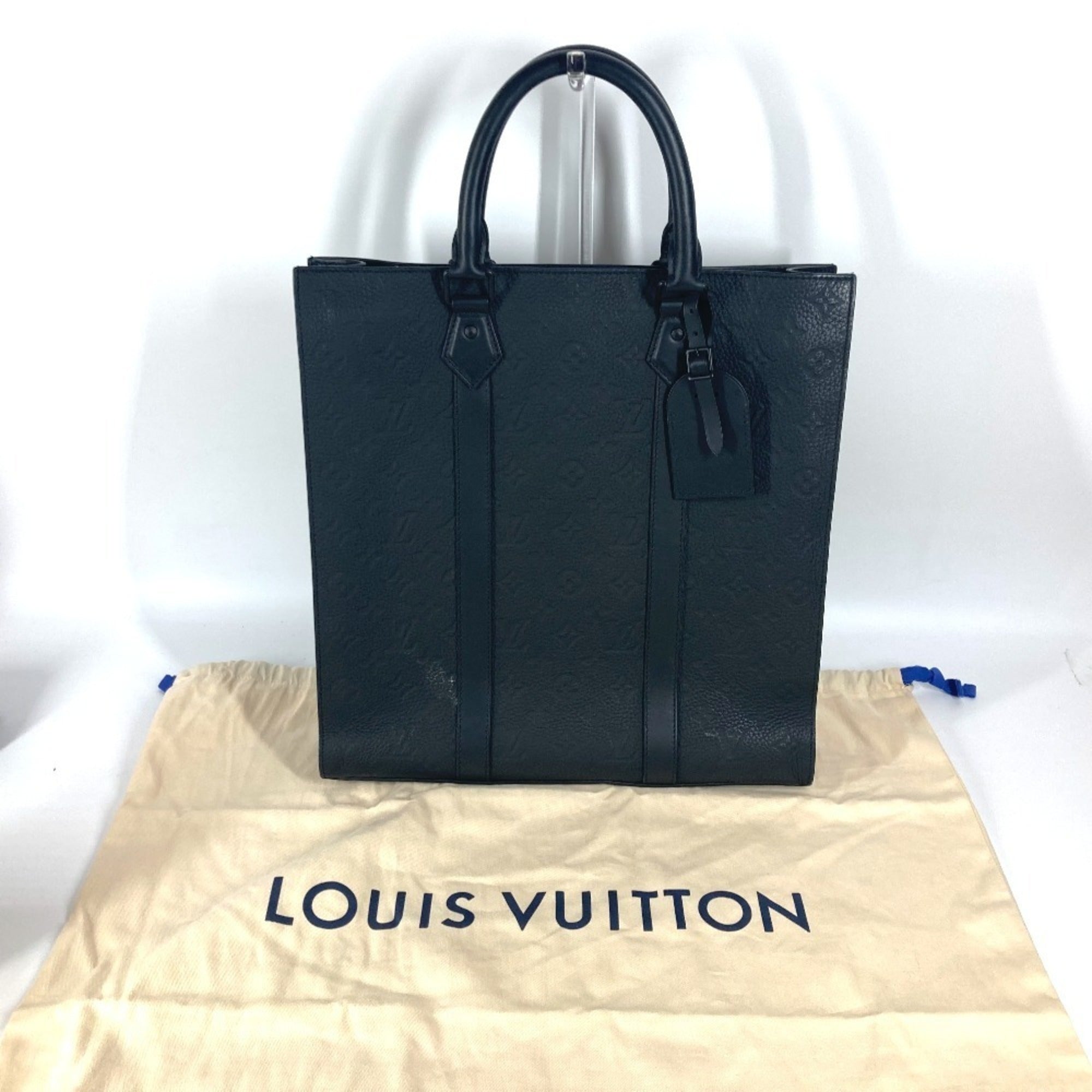 Louis Vuitton Black Noir Leather Handbag Tote Bag (Pre-Owned)