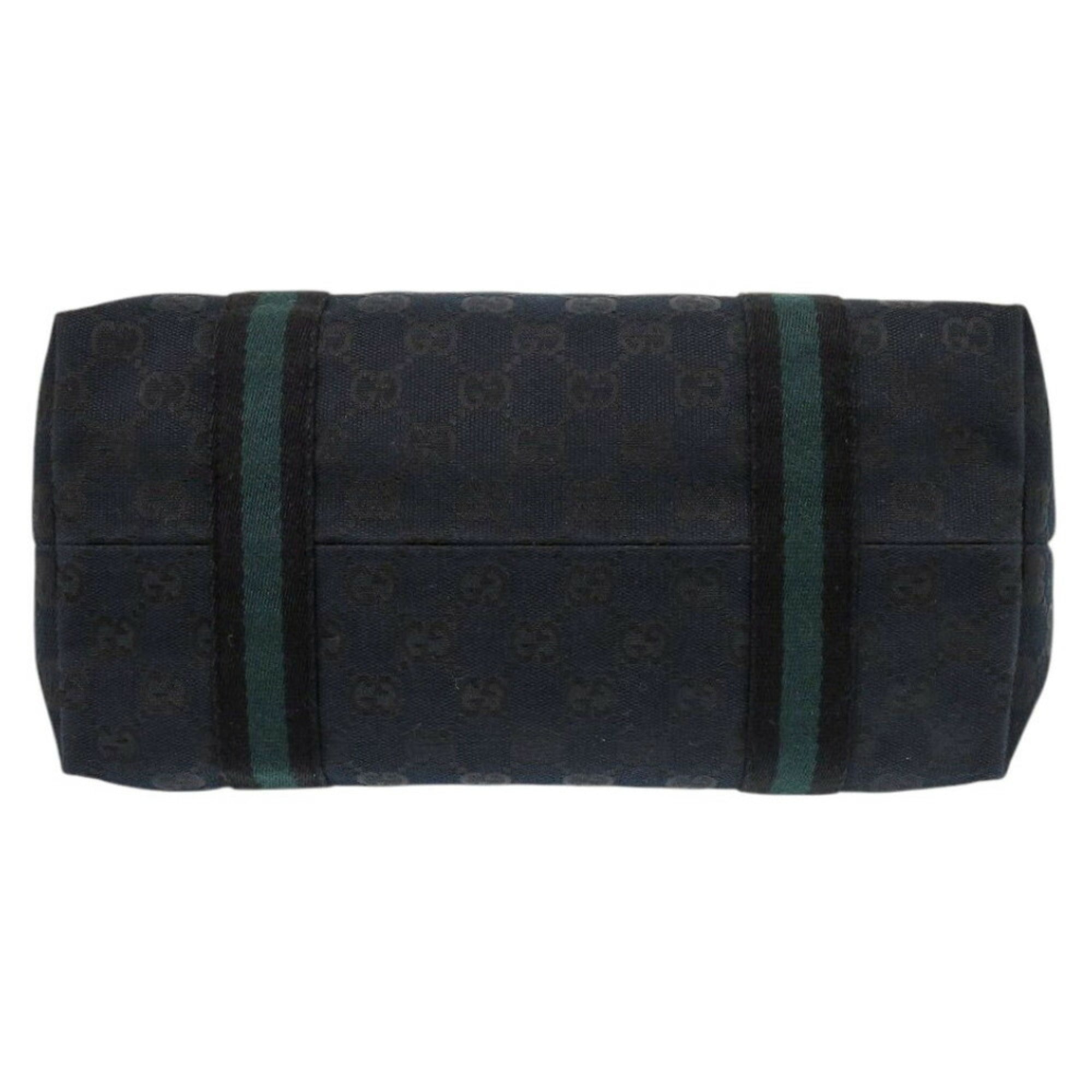 Gucci Black Green Canvas Tote Bag (Pre-Owned)