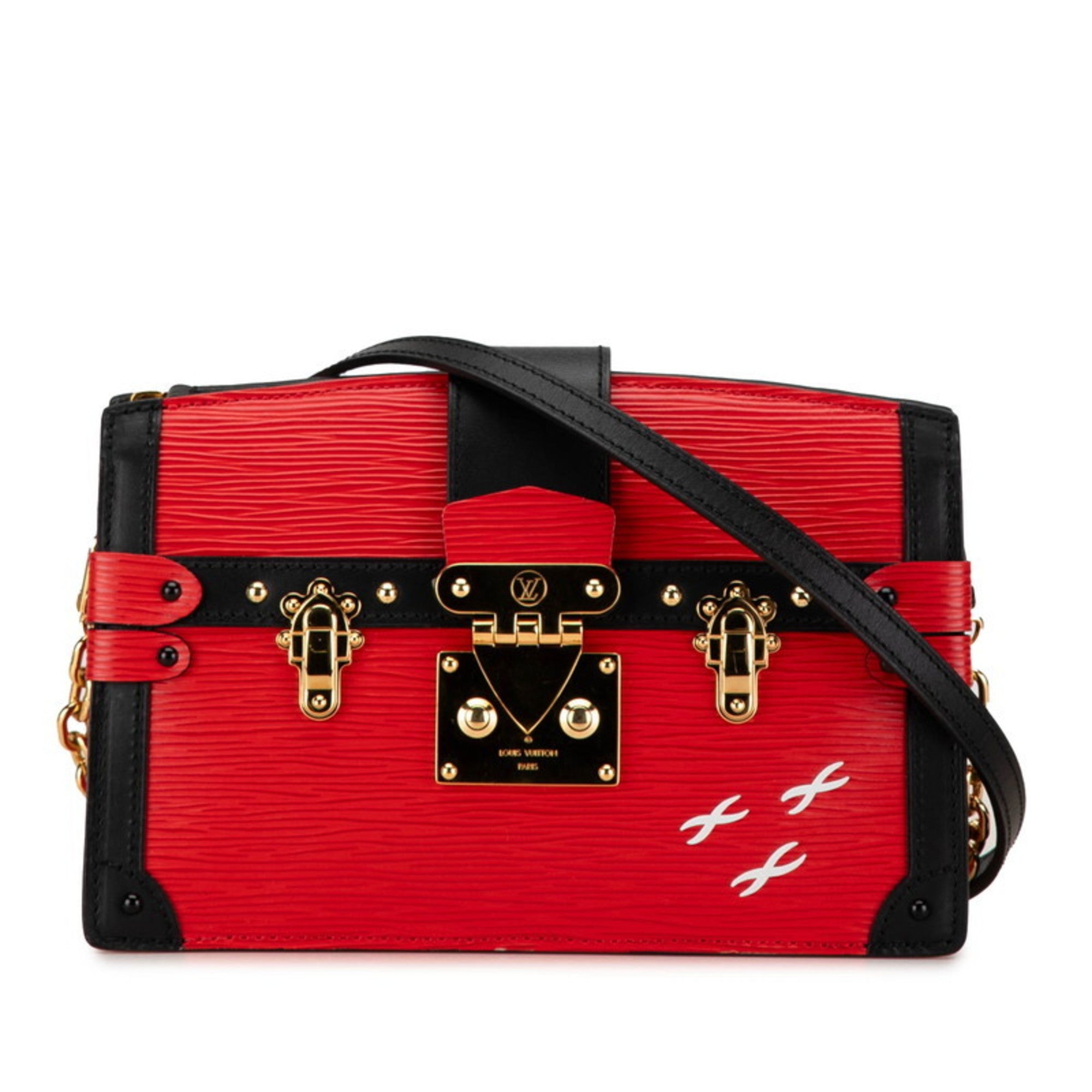 Louis Vuitton Epi Black Rouge Leather Clutch Bag Shoulder Bag (Pre-Owned)