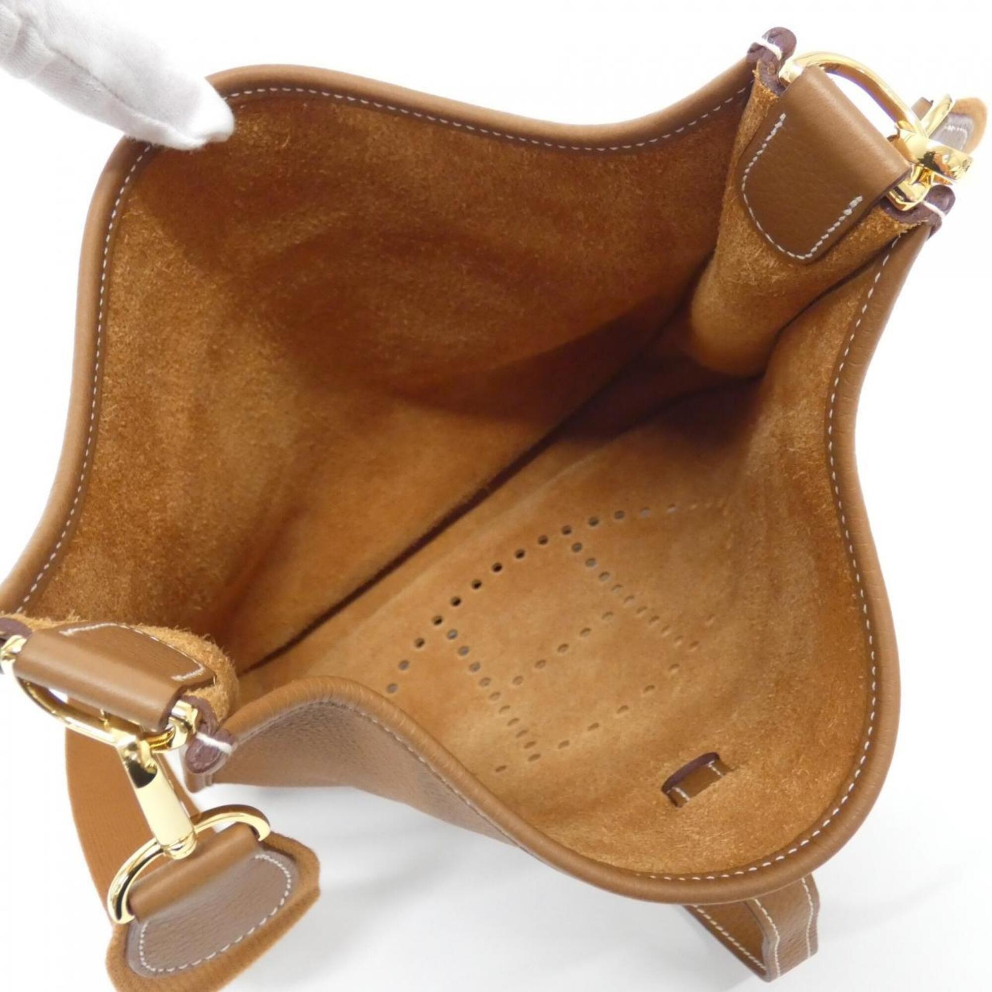 Hermes Gold Taurillon Clemence Leather Shoulder Bag (Pre-Owned)