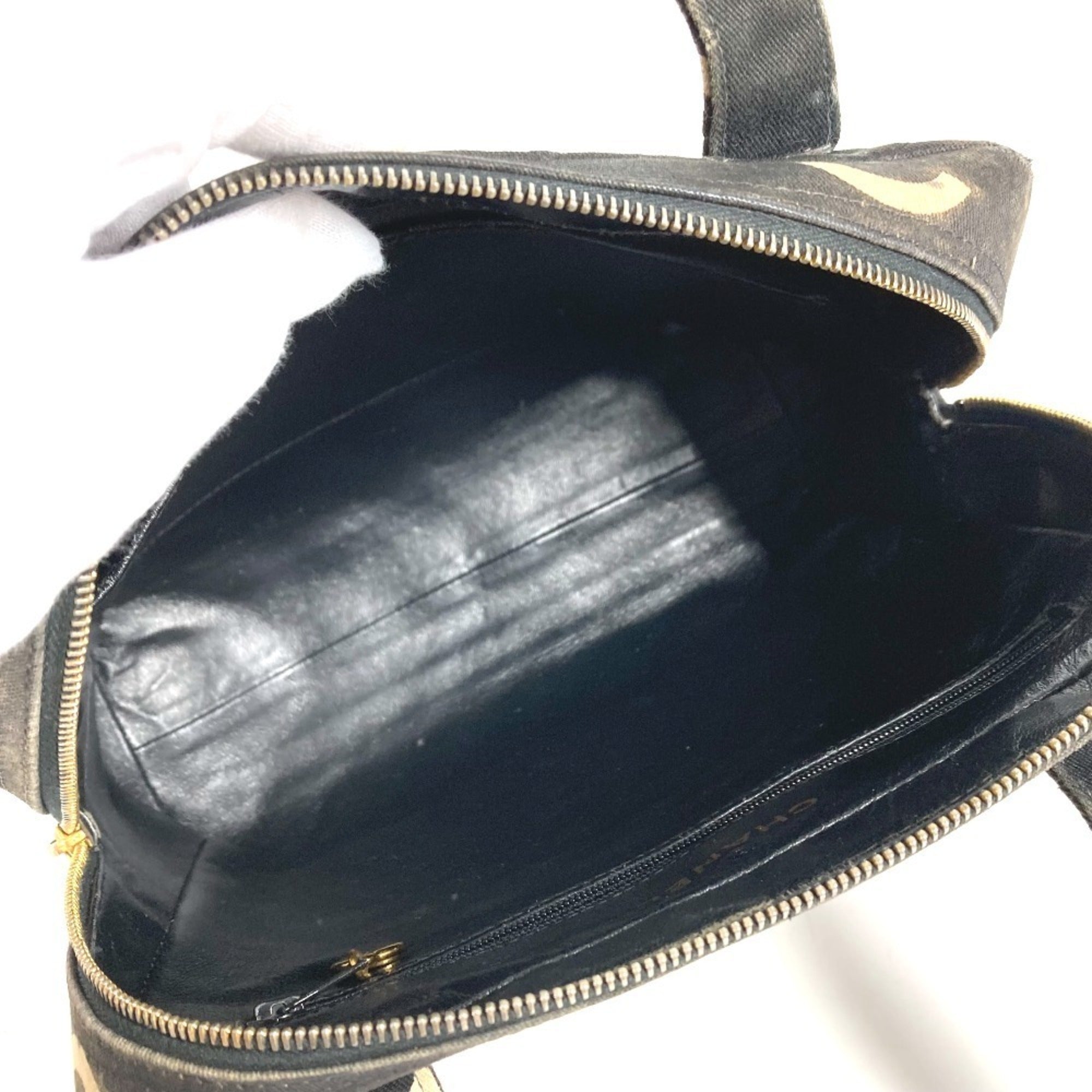 Chanel Black White Canvas Handbag Tote Bag (Pre-Owned)