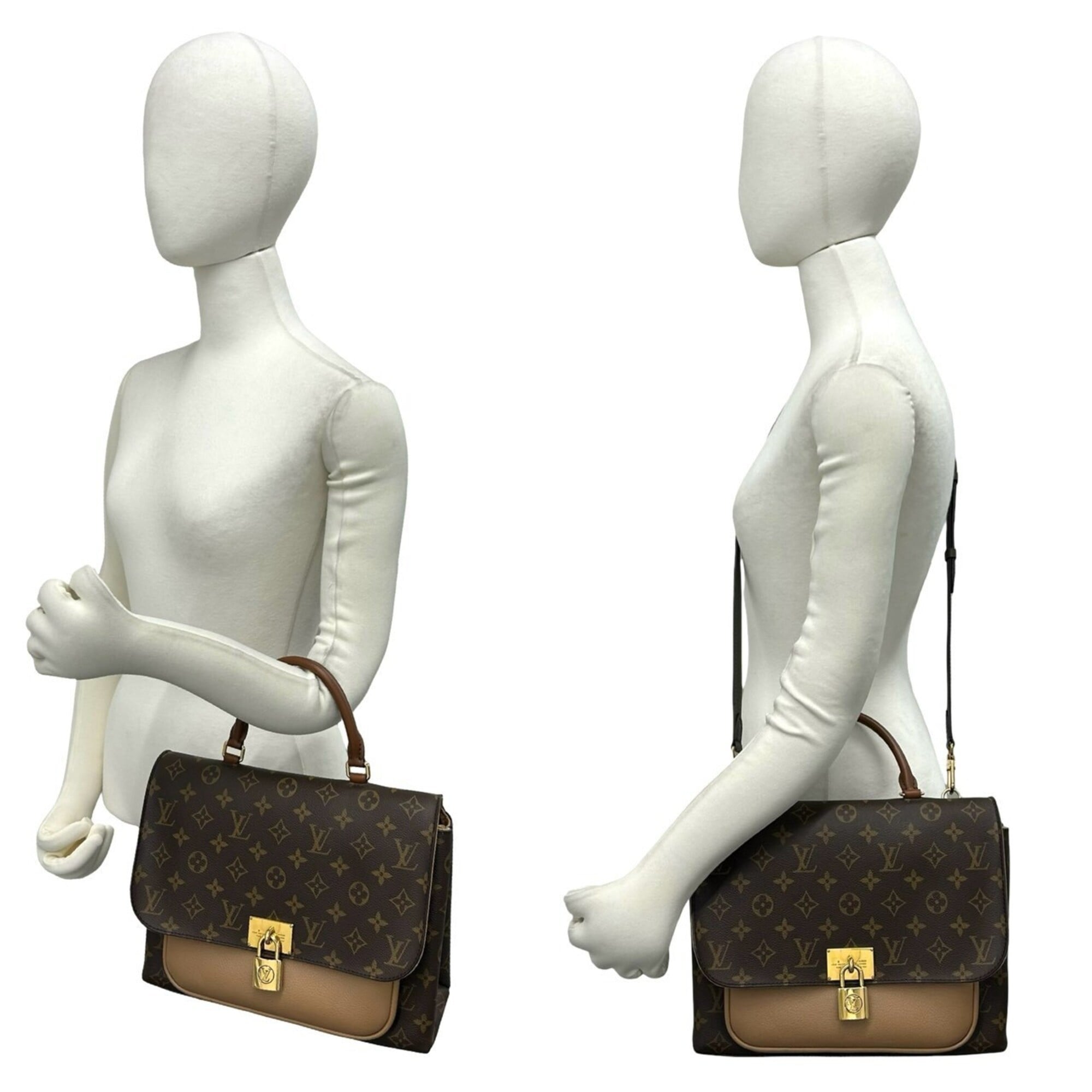 Louis Vuitton Brown Leather Pvc Handbag Shoulder Bag (Pre-Owned)