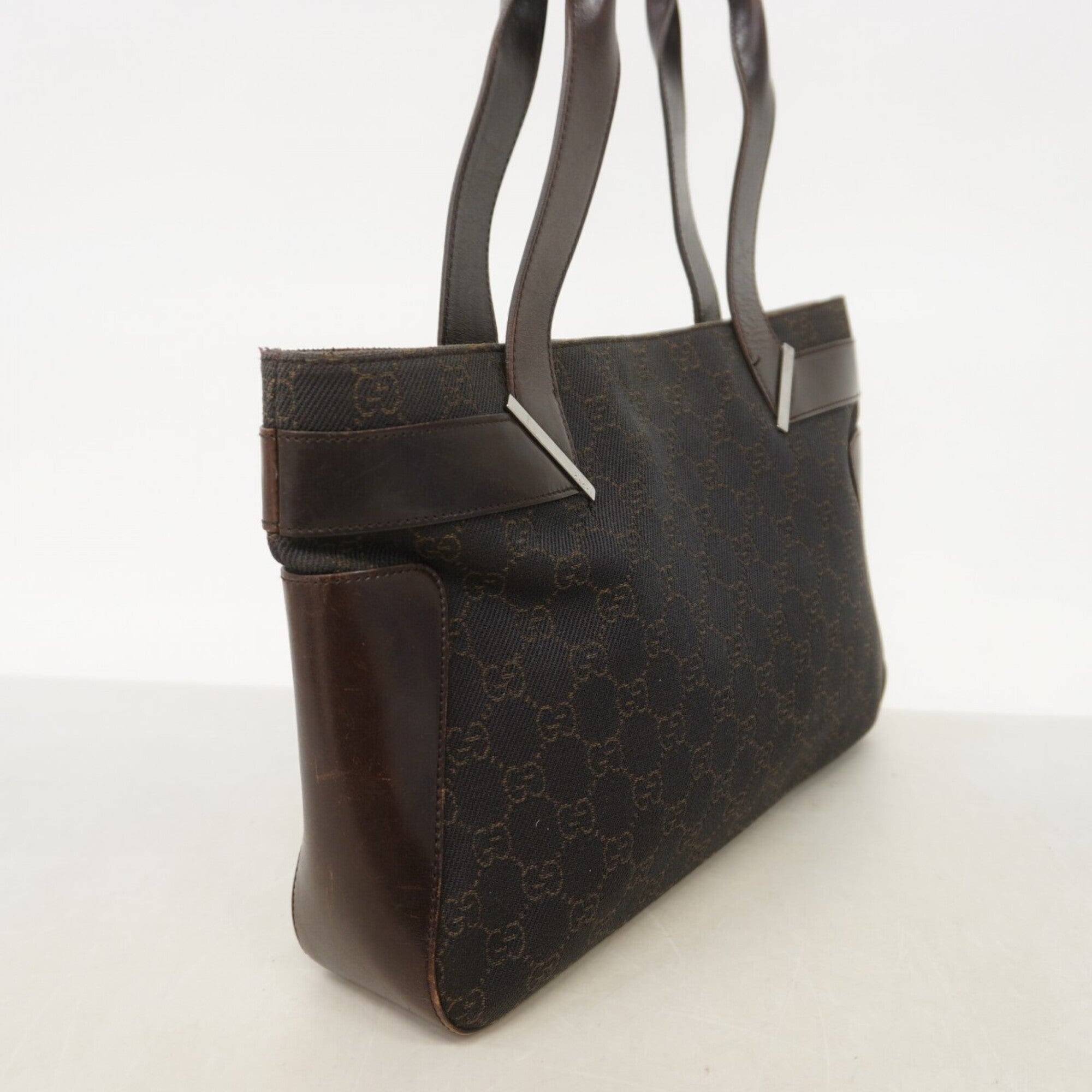 Gucci Dark Brown Denim Tote Bag (Pre-Owned)