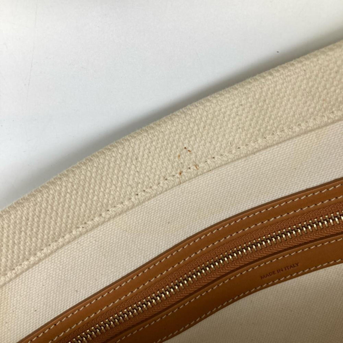 Celine Beige Canvas Leather Tote Bag (Pre-Owned)