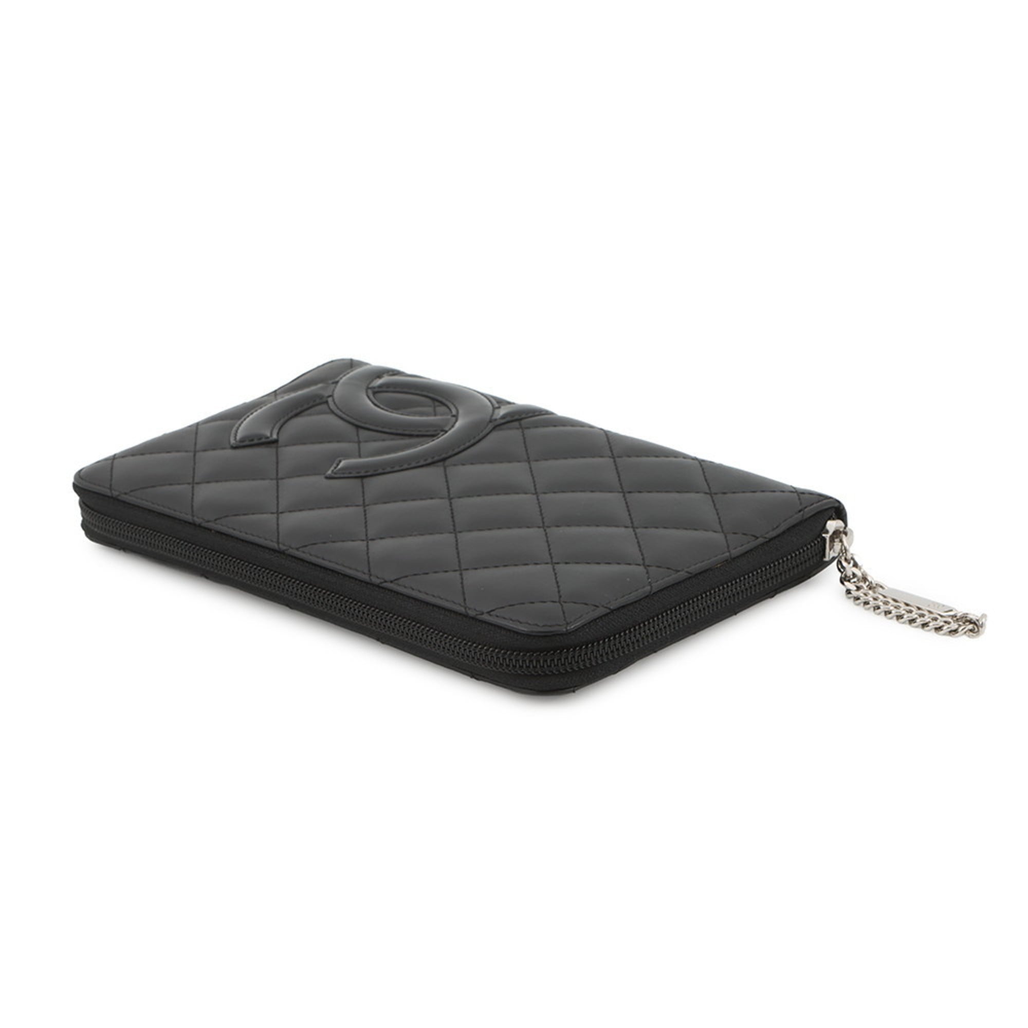 Chanel Black Leather Long Wallet (Bi-Fold) (Pre-Owned)