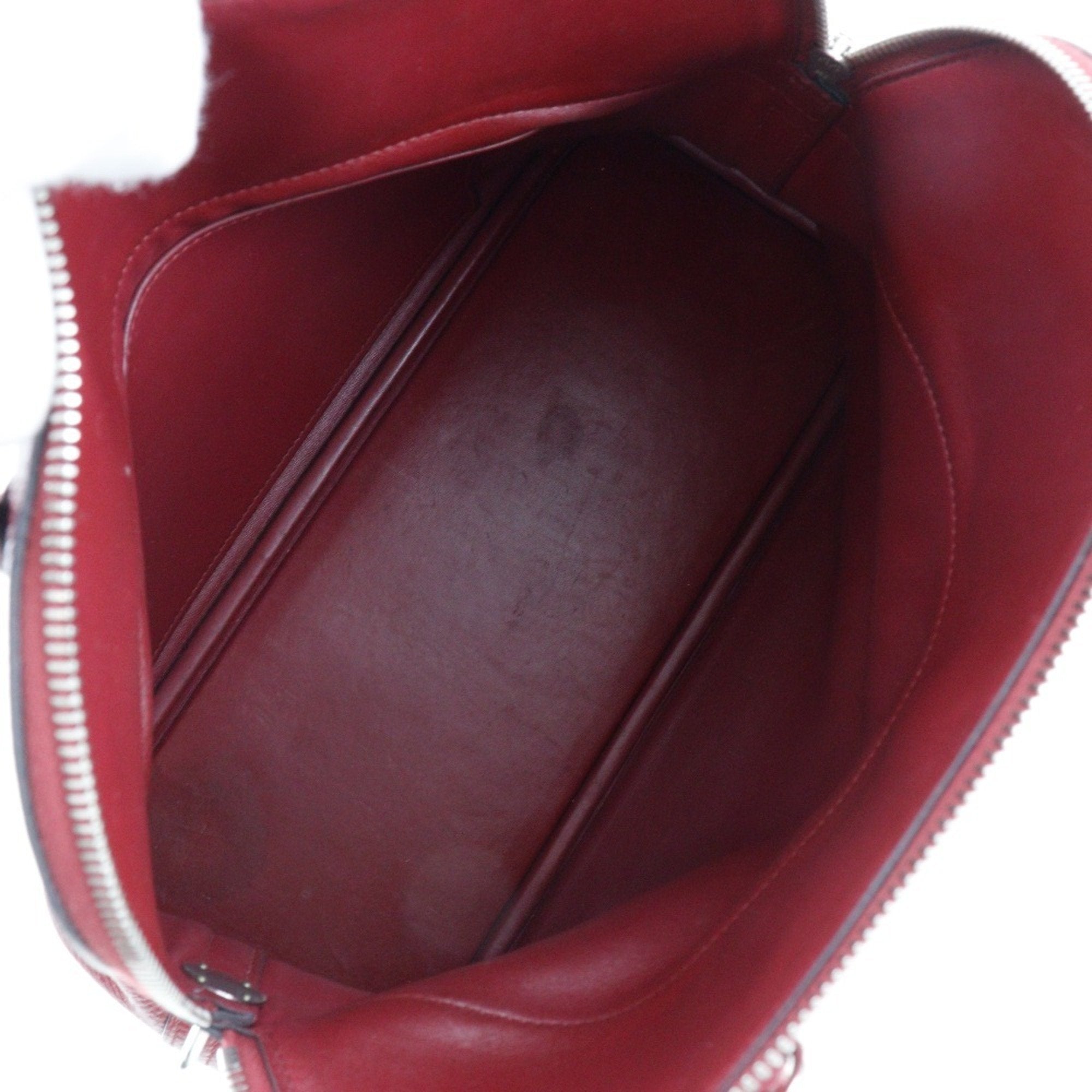 Hermes Bolide Rouge Grenat Taurillon Clemence Leather Handbag (Pre-Owned)