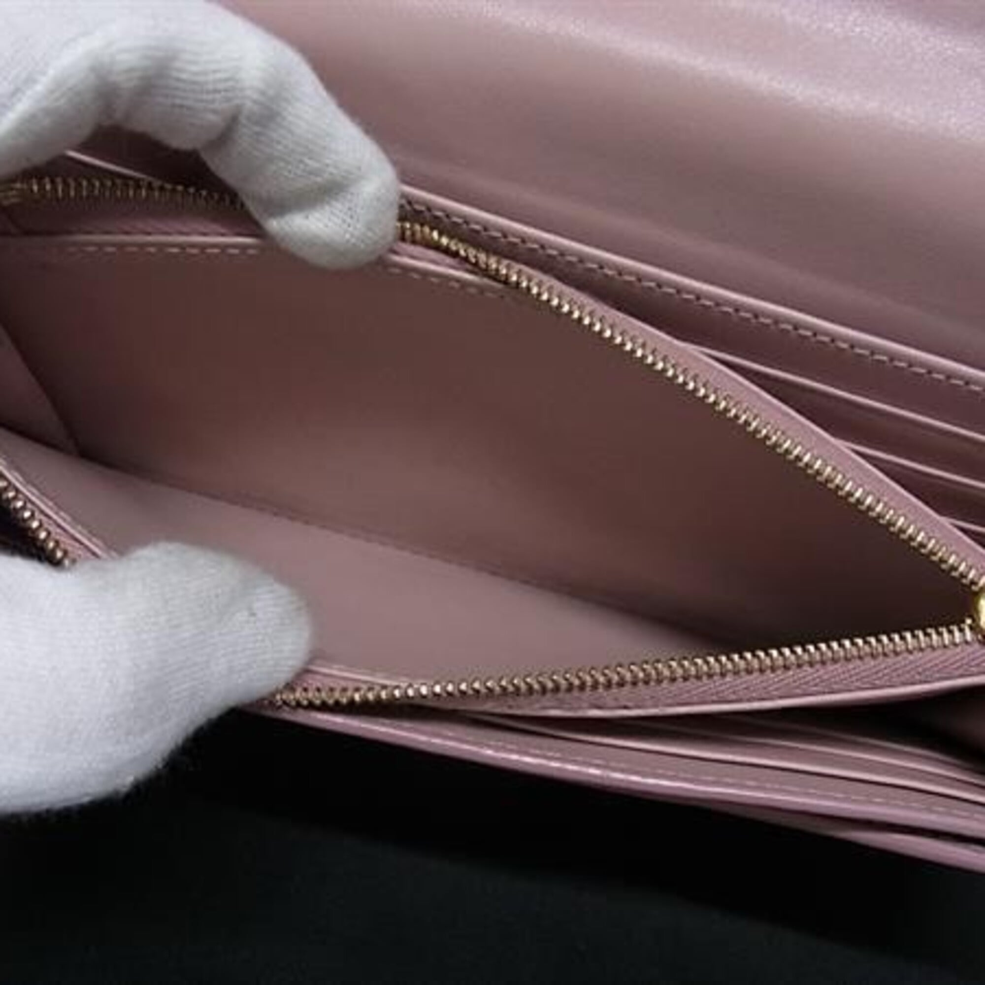 Celine Pink Leather Long Wallet (Bi-Fold) (Pre-Owned)
