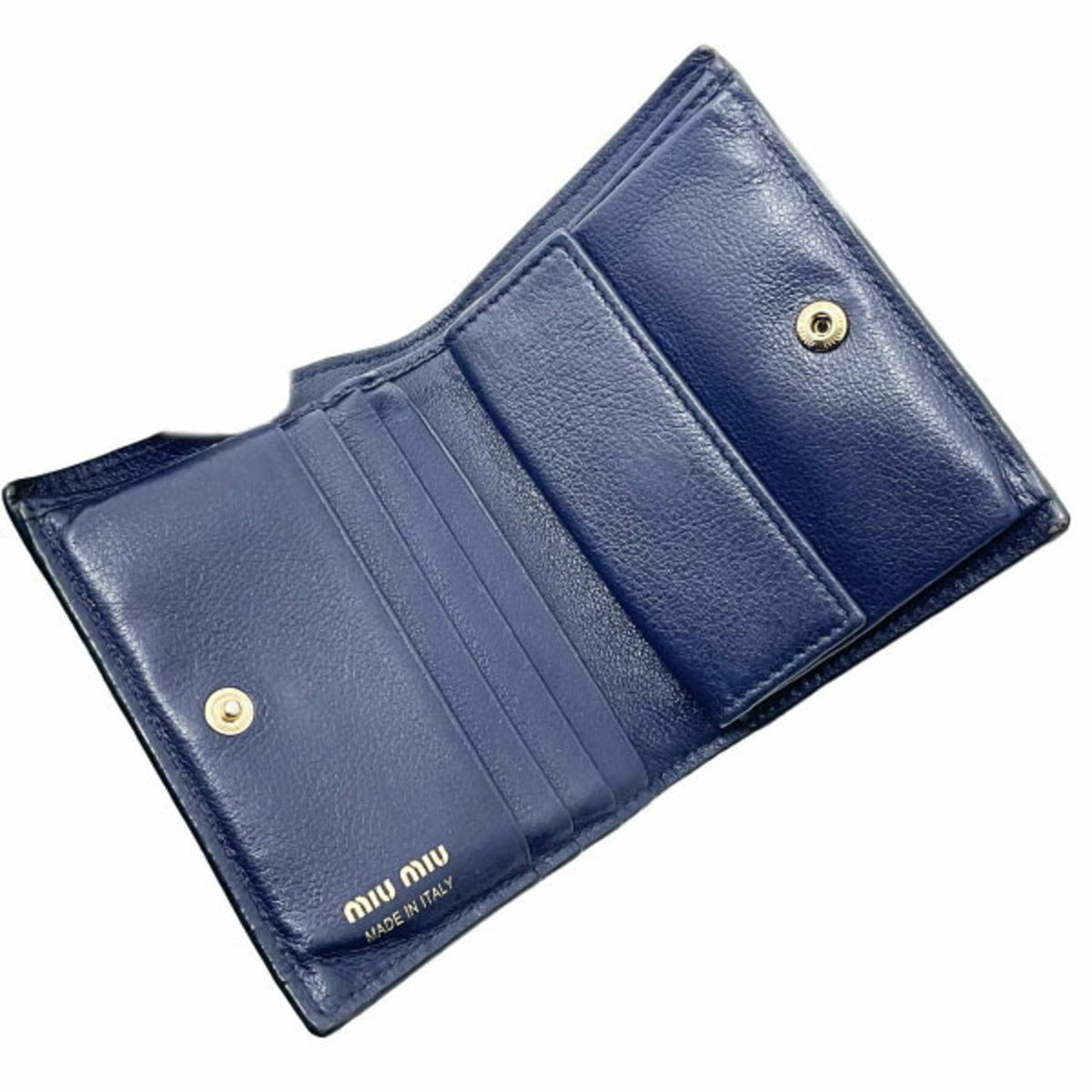 Miu Miu Multi-Color Navy Leather Wallet (Bi-Fold) (Pre-Owned)