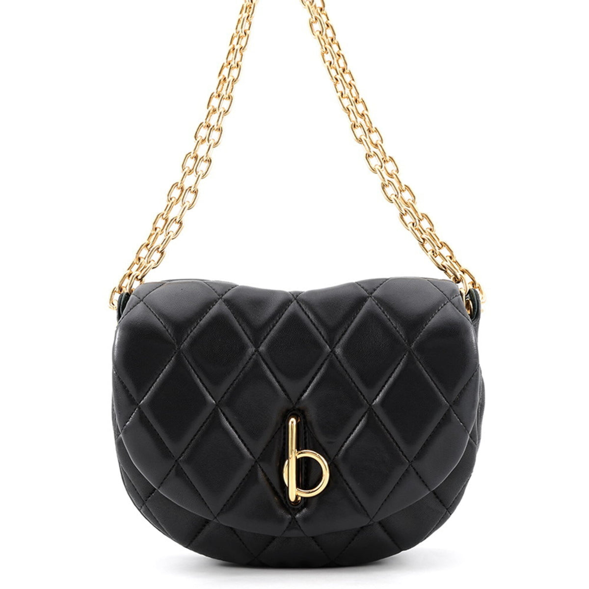 Burberry Black Leather Handbag Shoulder Bag (Pre-Owned)