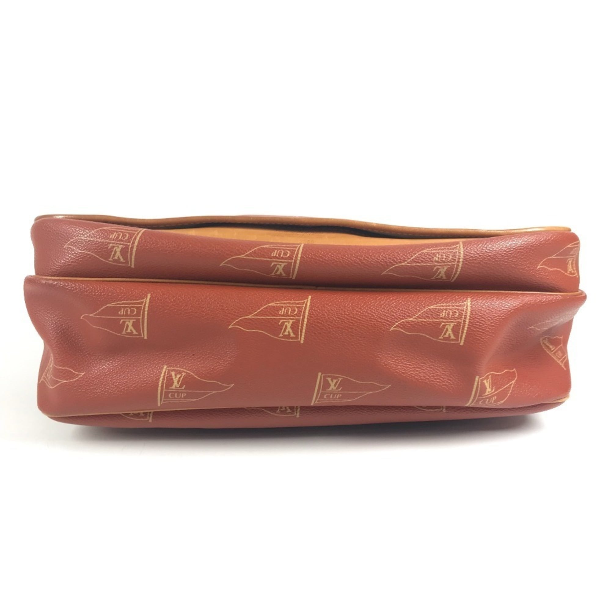 Louis Vuitton Galle Orange Leather Canvas Messenger Bag Shoulder Bag (Pre-Owned)