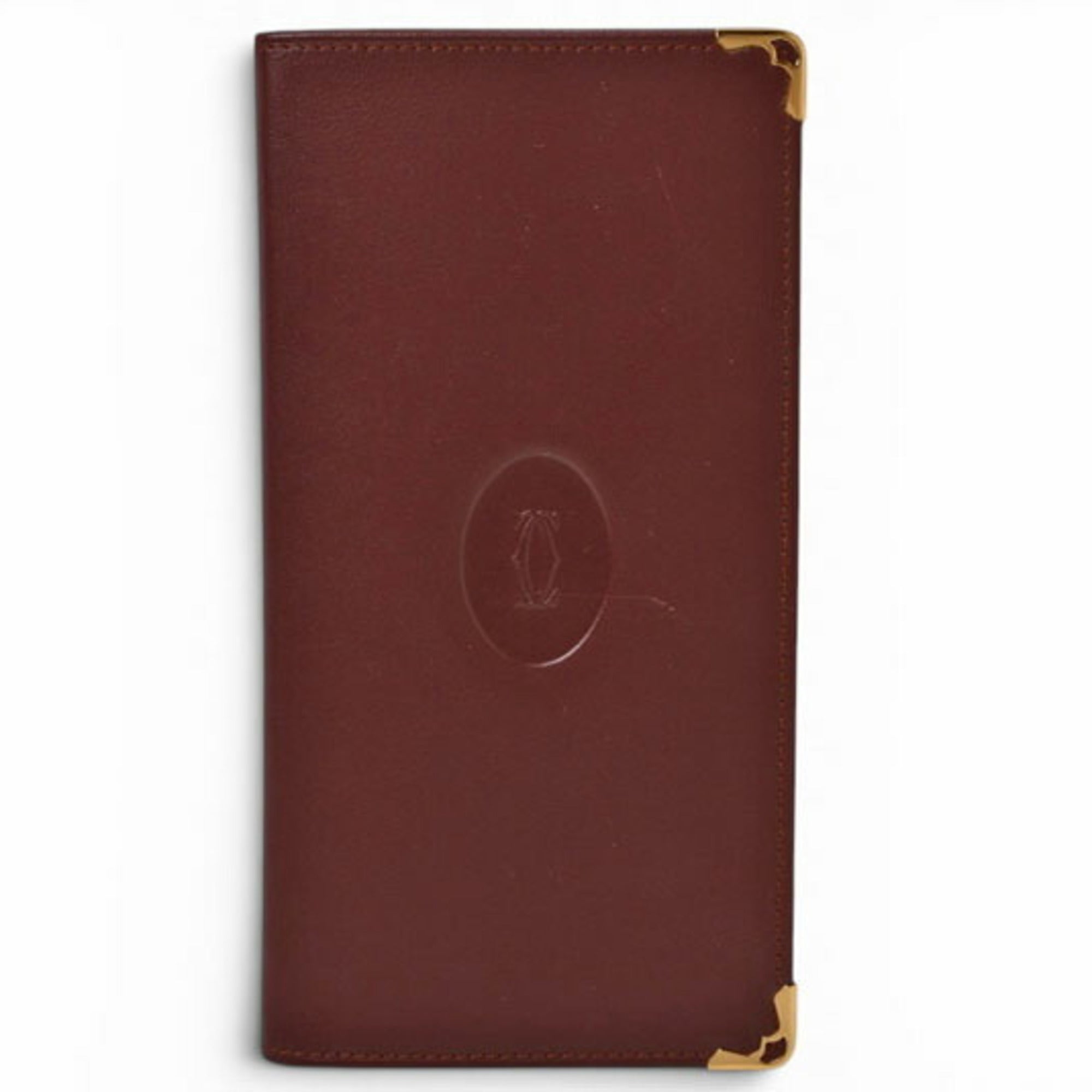 Cartier Must Bordeaux Leather Long Wallet (Bi-Fold) (Pre-Owned)
