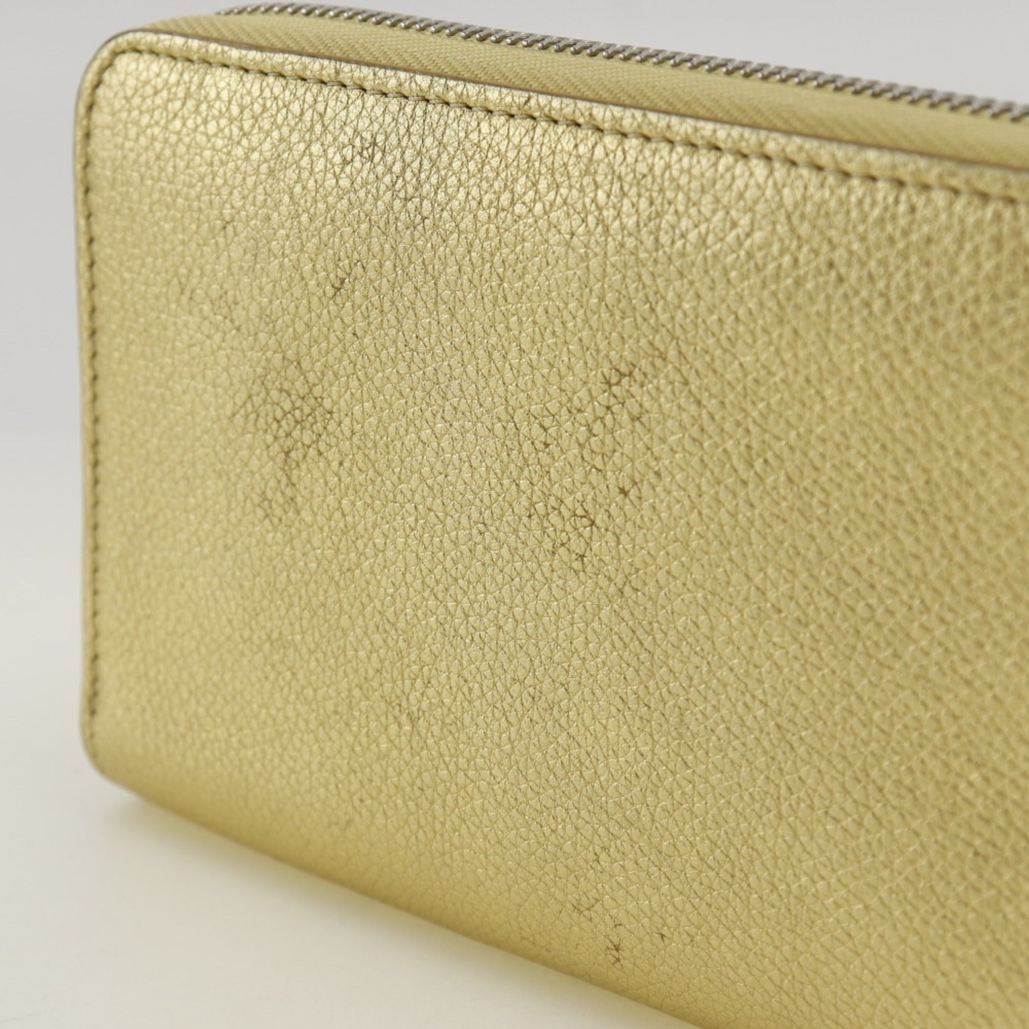 Louis Vuitton Gold Leather Long Wallet (Bi-Fold) (Pre-Owned)