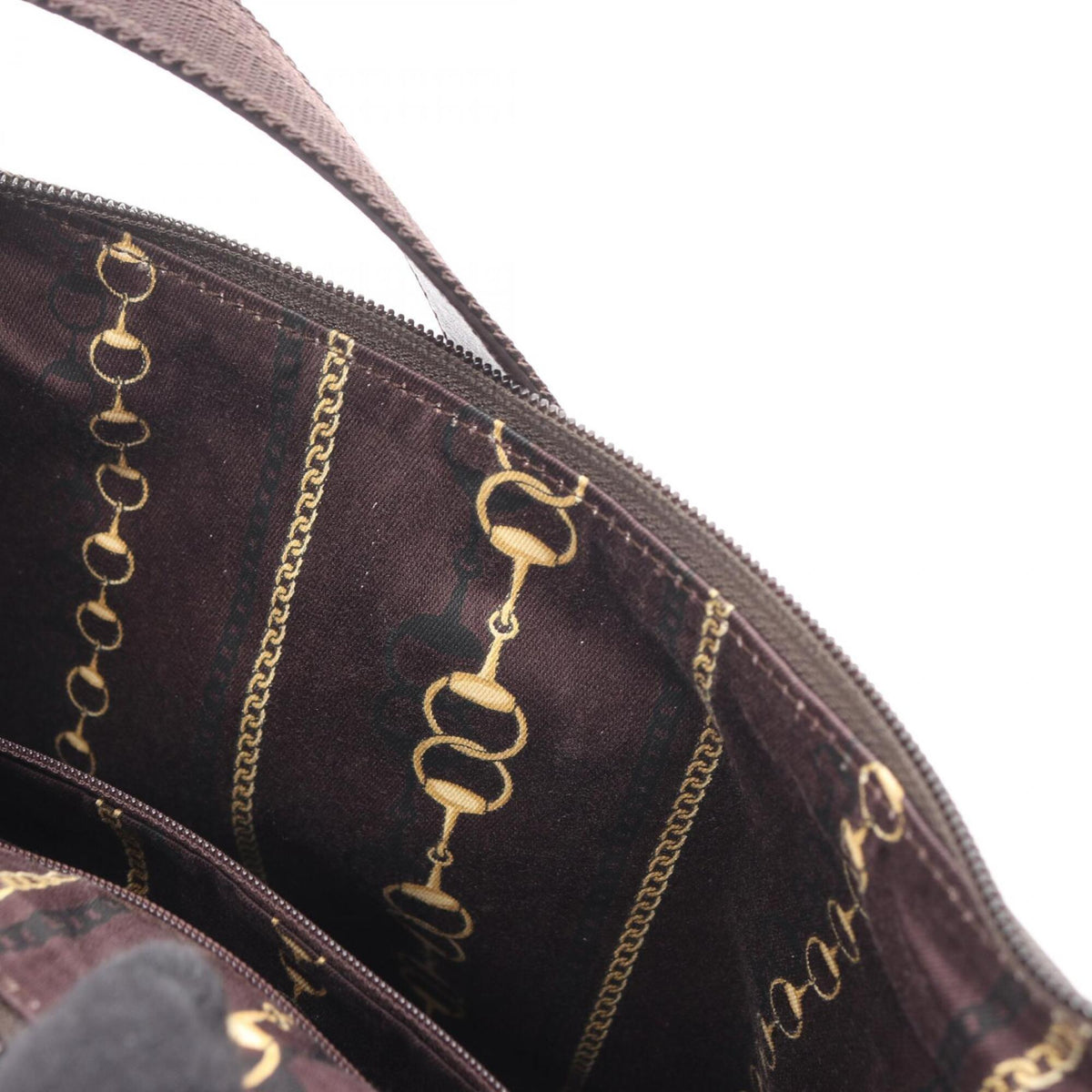 Gucci Brown Canvas Leather Handbag Shoulder Bag (Pre-Owned)