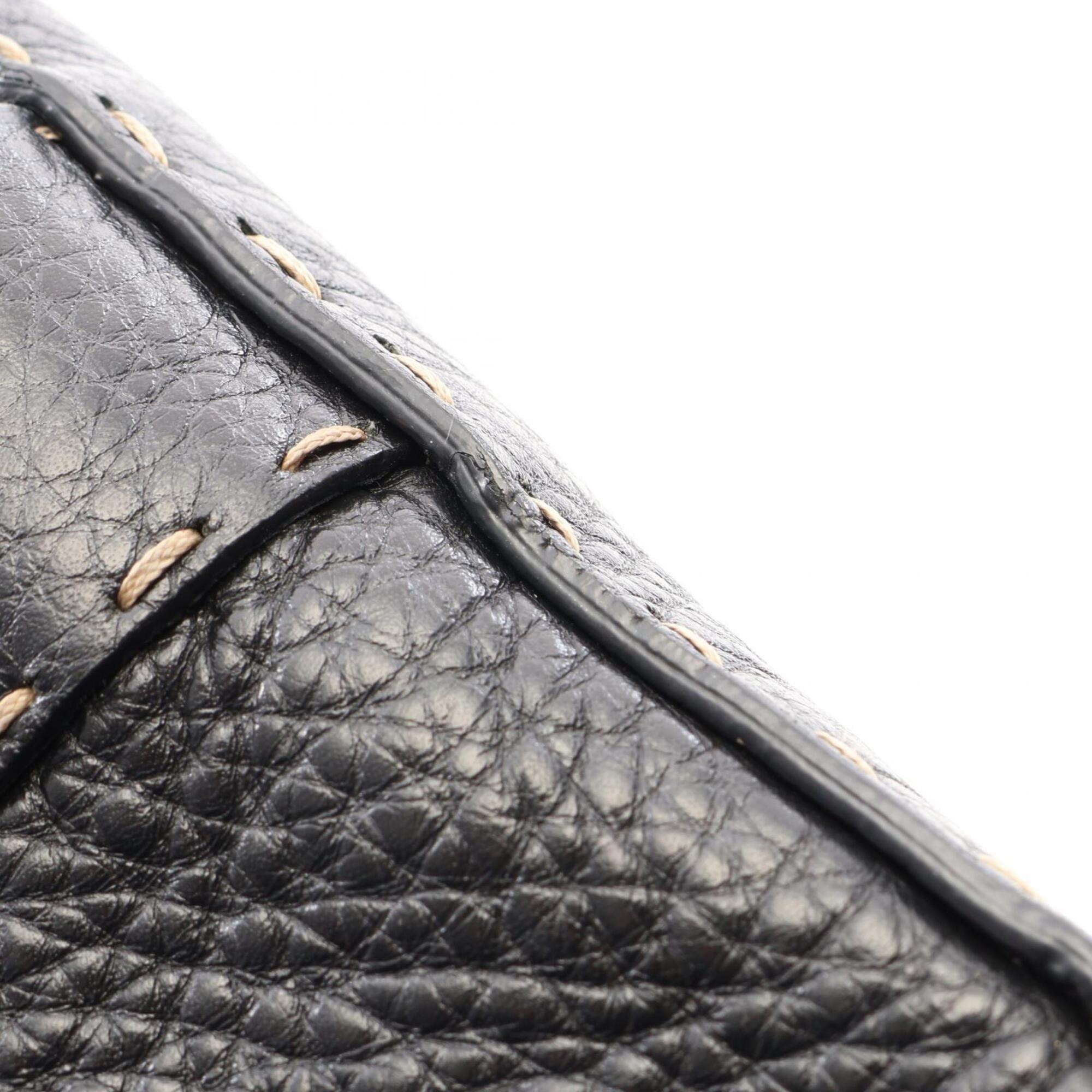 Fendi Black Leather Handbag Shoulder Bag (Pre-Owned)