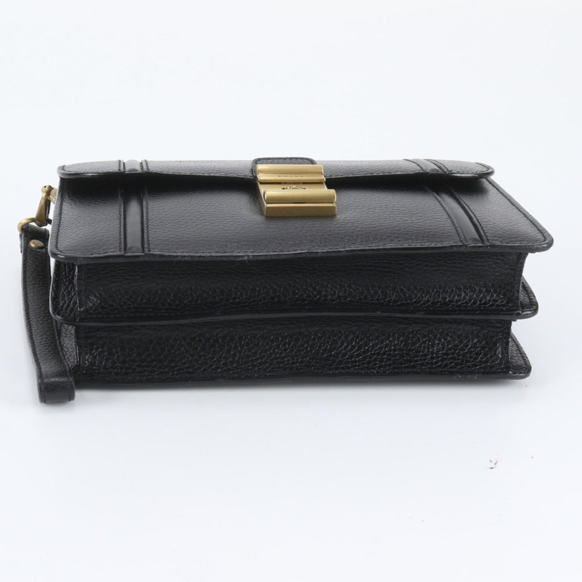 Bally Black Leather Clutch Bag Pouch (Pre-Owned)