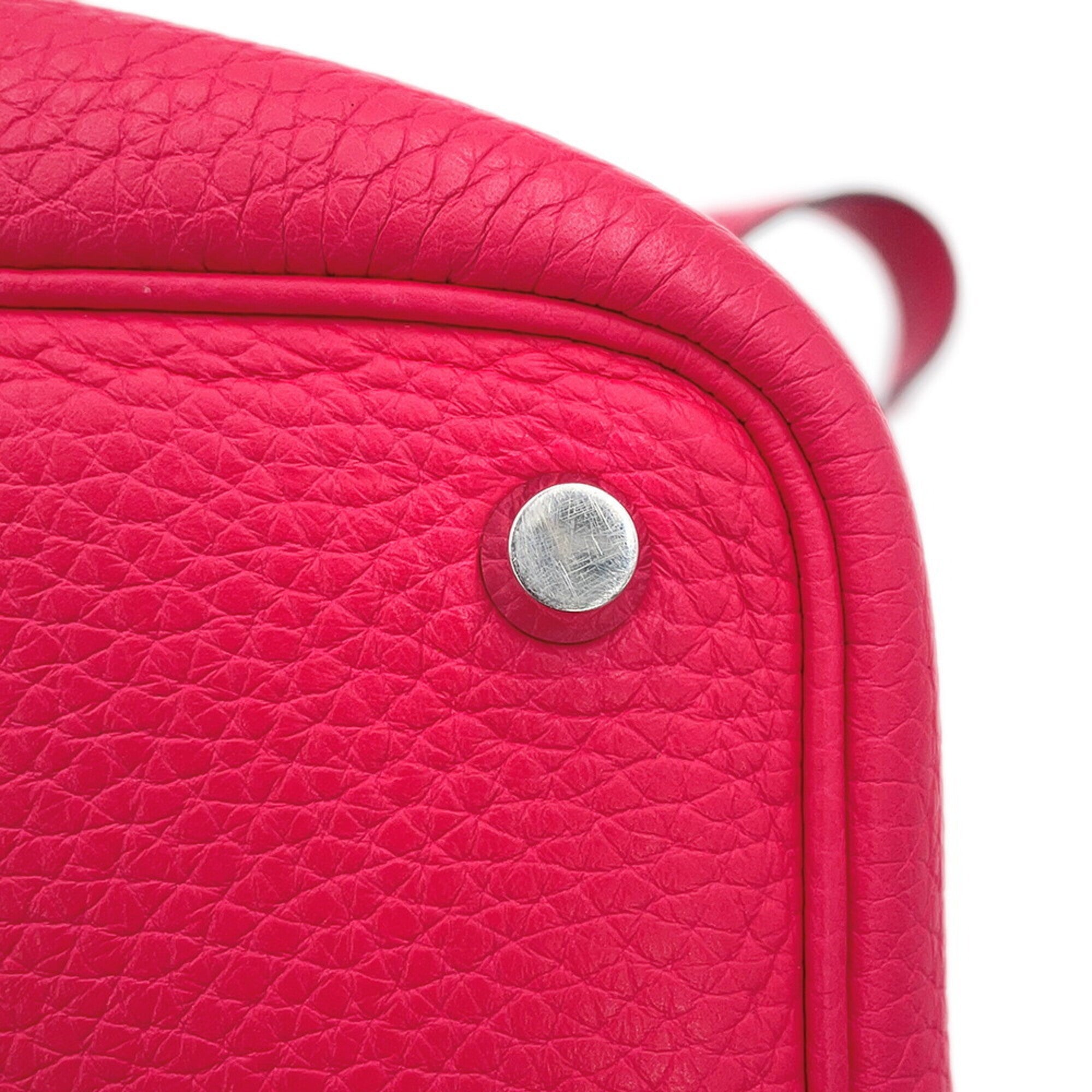 Hermes Picotin Silver Taurillon Clemence Leather Handbag (Pre-Owned)
