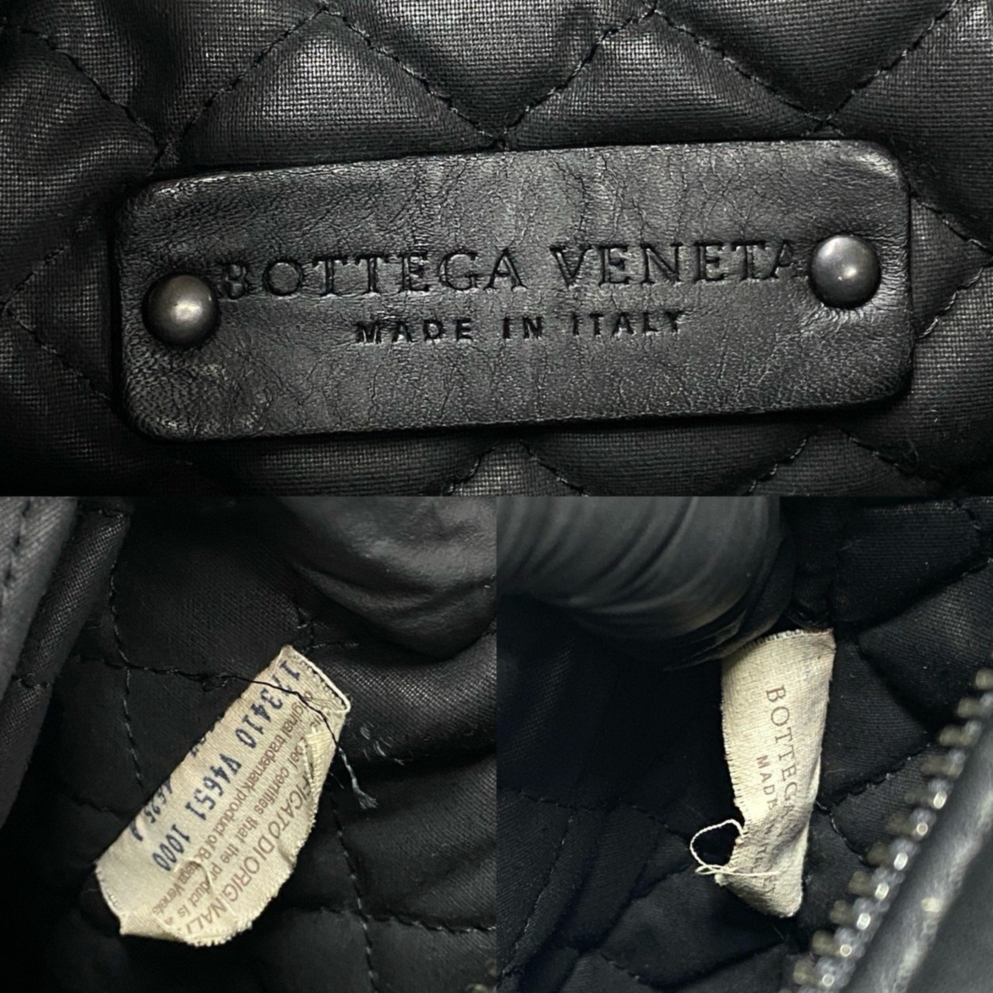 Bottega Veneta Black Leather Boston Bag Handbag Tote Bag (Pre-Owned)