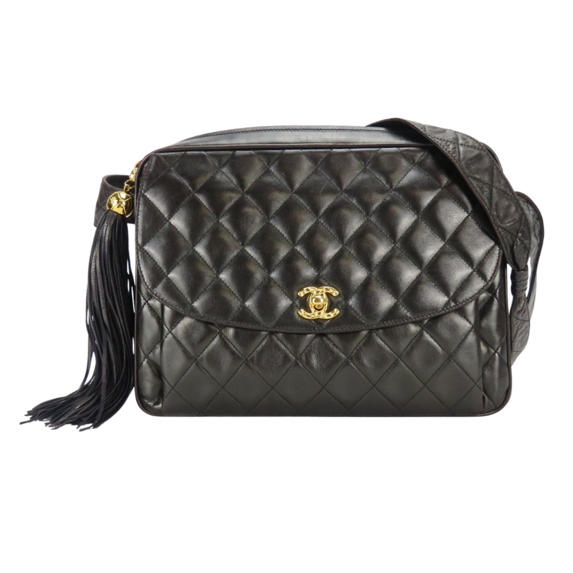 Chanel Black Quilting Leather Shoulder Bag (Pre-Owned)