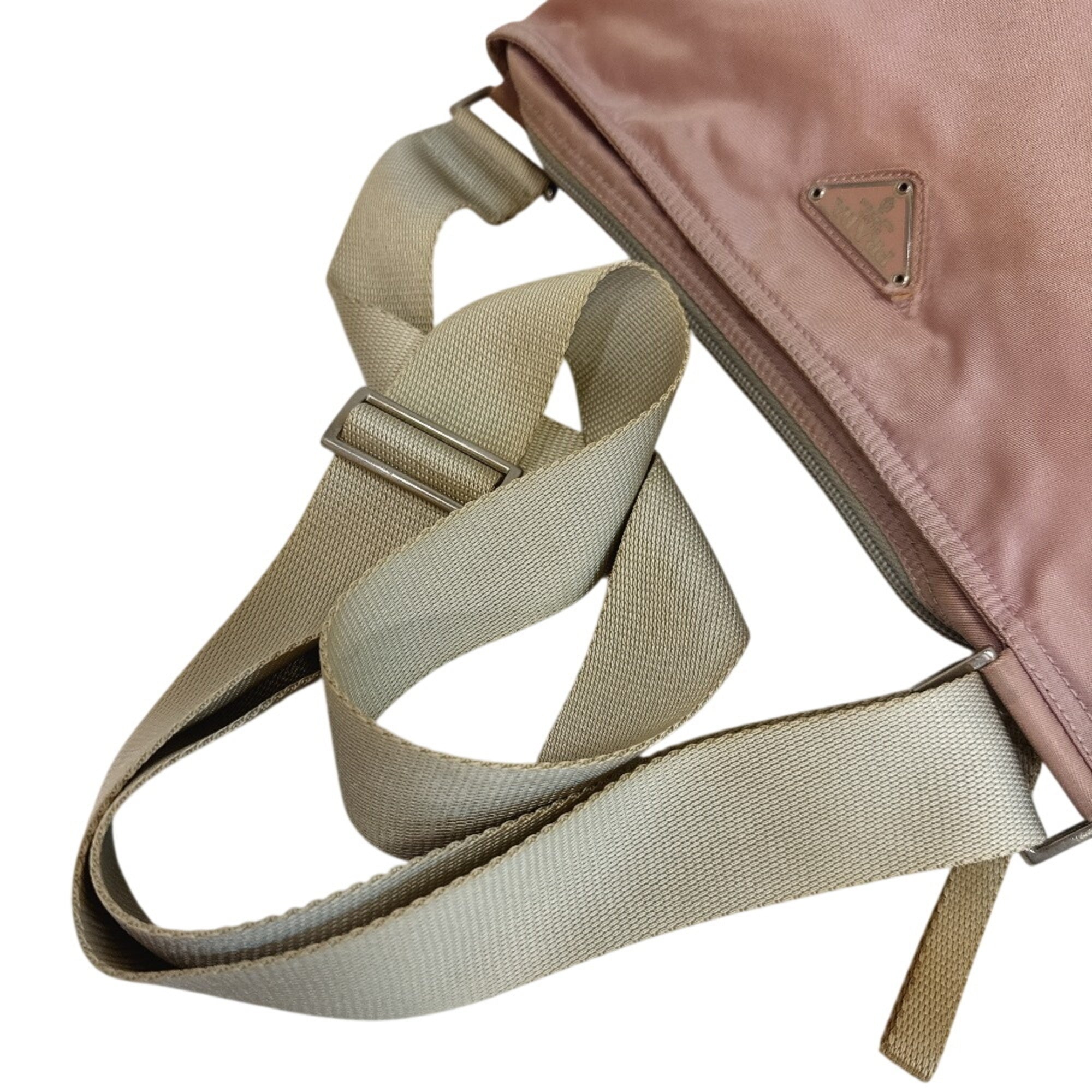 Prada Pink Nylon Pochette Shoulder Bag (Pre-Owned)