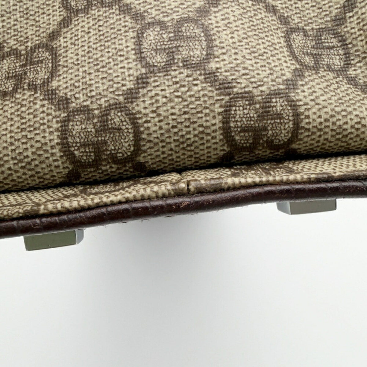 Gucci Beige Dark Brown Pvc Leather Tote Bag (Pre-Owned)