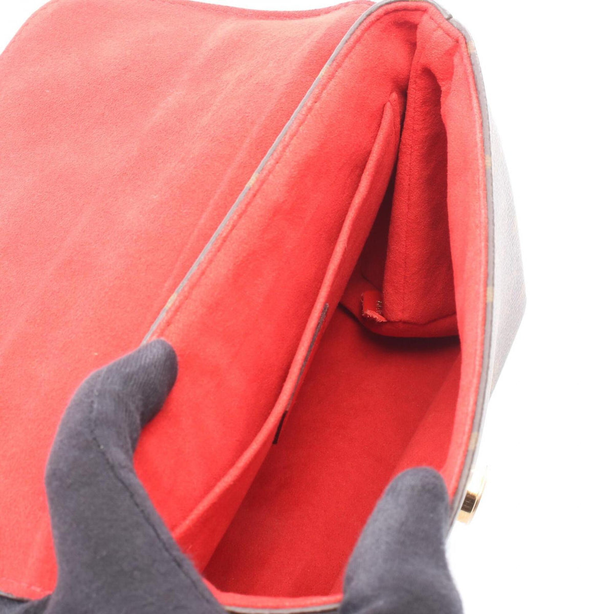 Louis Vuitton Brown Monogram Red Color Coated Canvas Handbag (Pre-Owned)