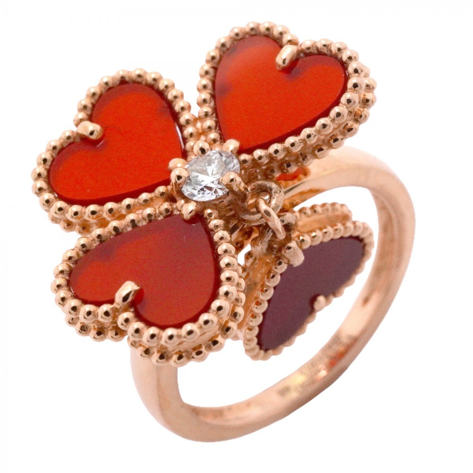 Van Cleef & Arpels Red Color Pink Gold (18K) Band Ring (Pre-Owned)
