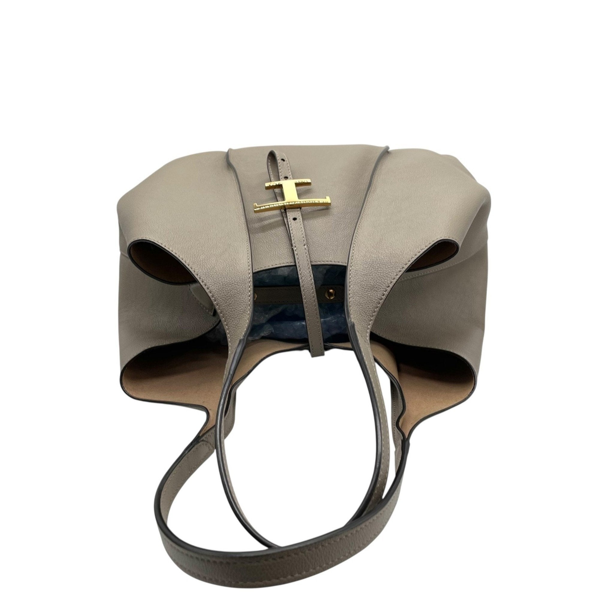 Tod's Grayish Leather Handbag Pouch Tote Bag (Pre-Owned)