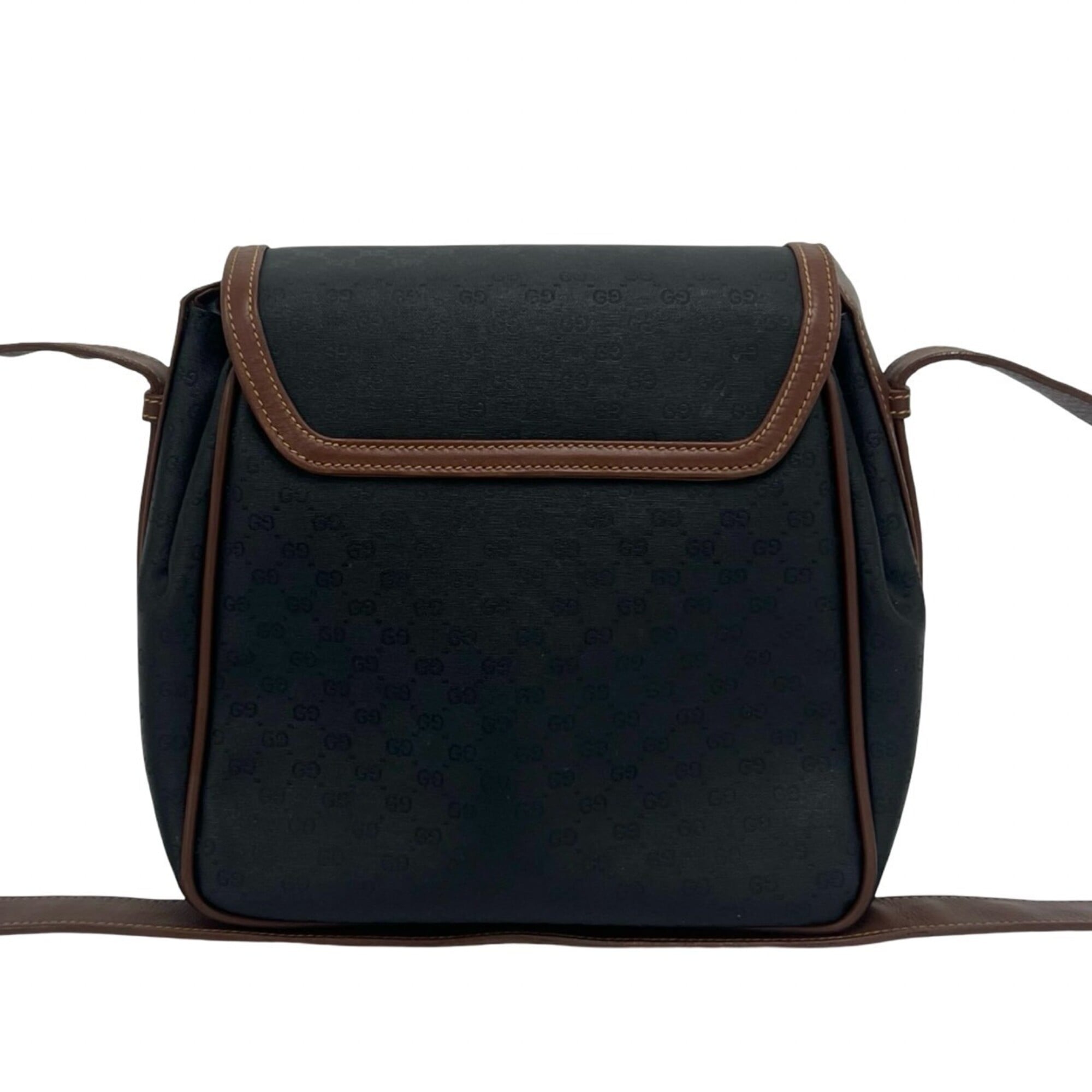 Gucci Black Brown Leather Pvc Shoulder Bag (Pre-Owned)
