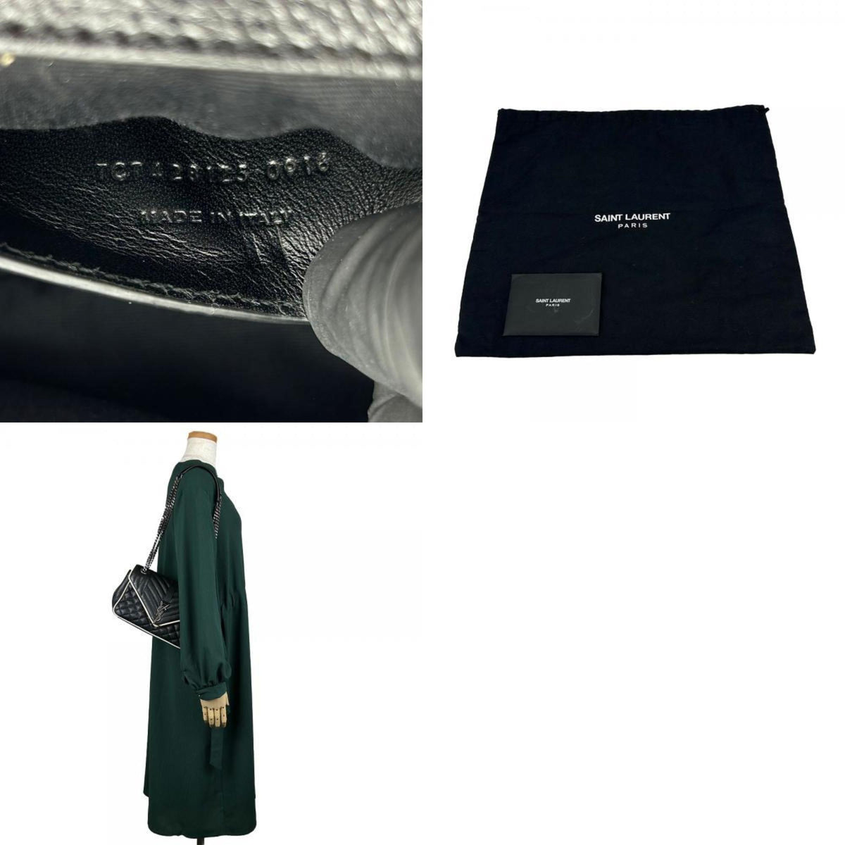 Saint Laurent Black Ivory Leather Shoulder Bag (Pre-Owned)