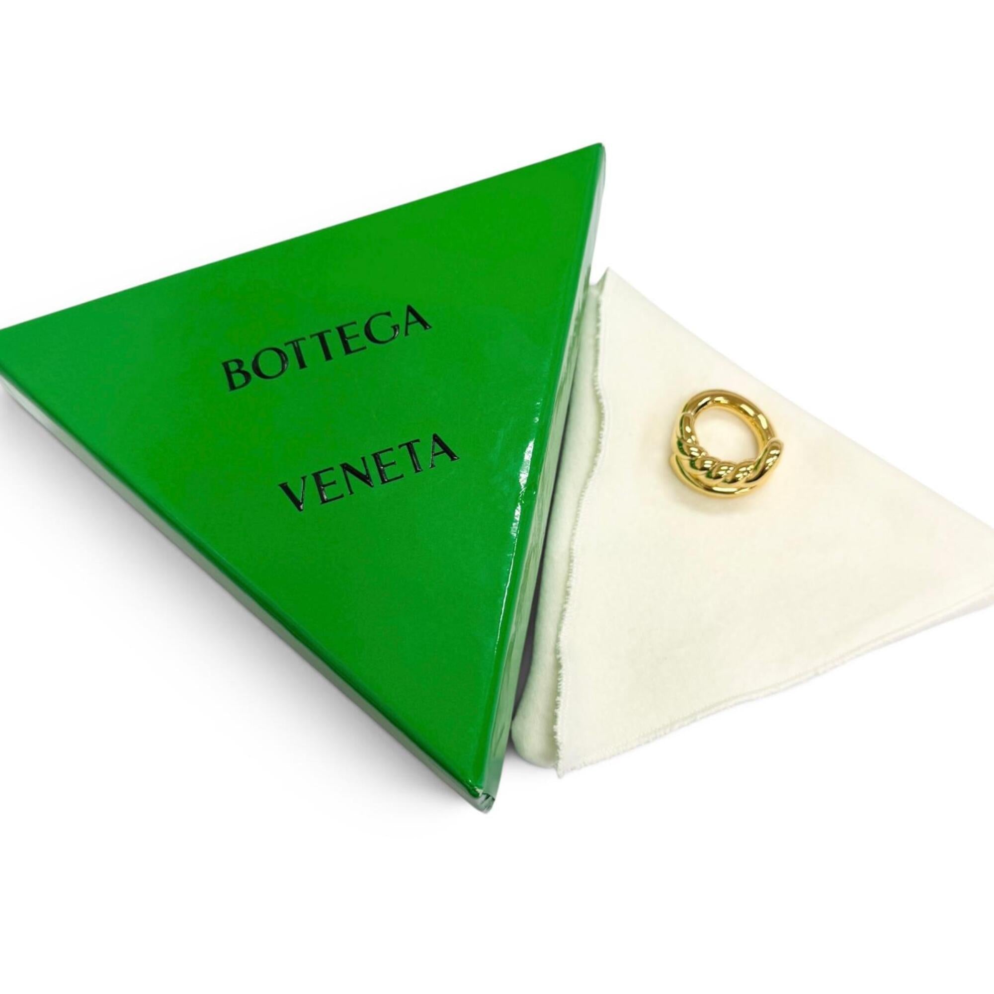 Bottega Veneta Gold Silver 925 Band Ring (Pre-Owned)