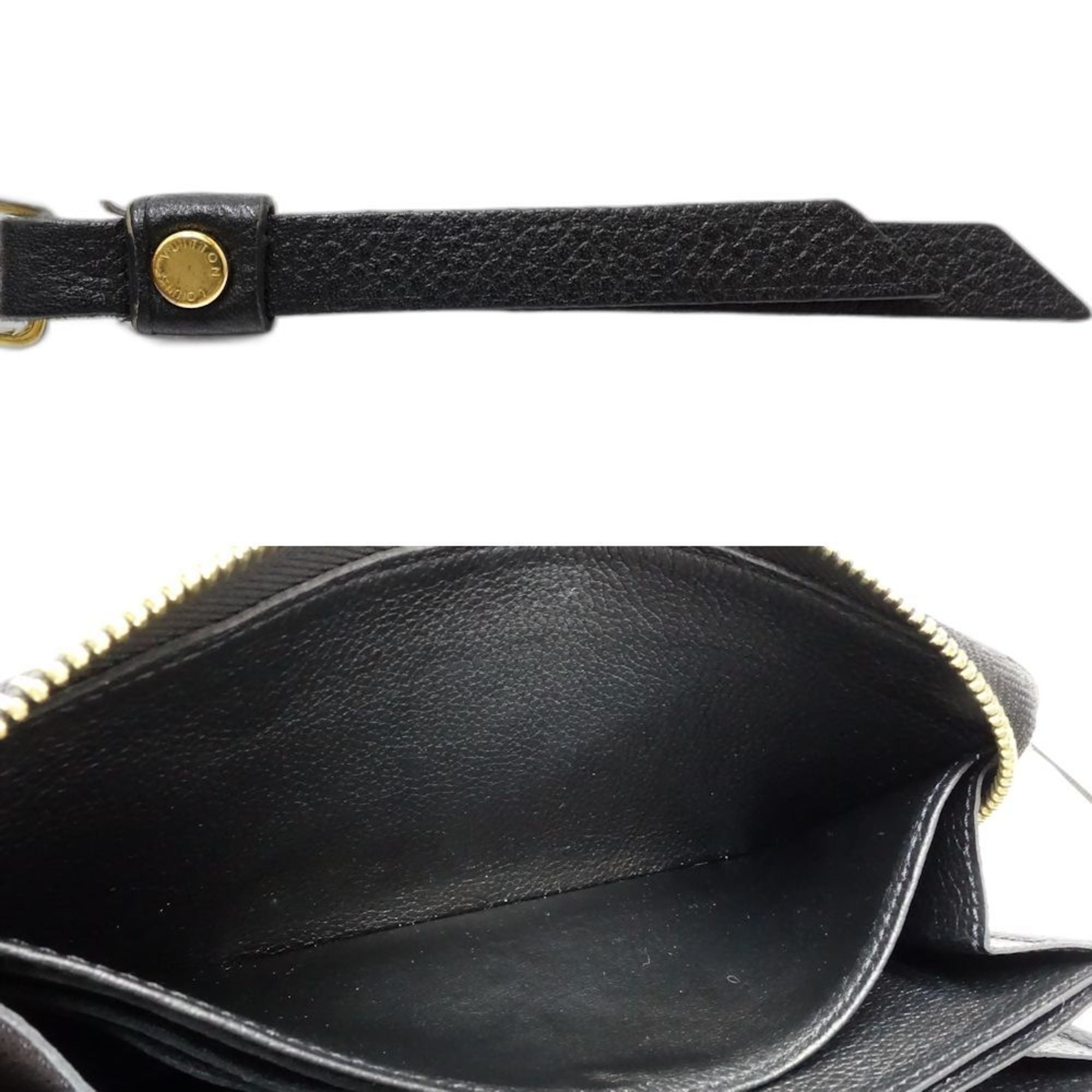 Louis Vuitton Beige Black Monogram Long Wallet (Bi-Fold) (Pre-Owned)