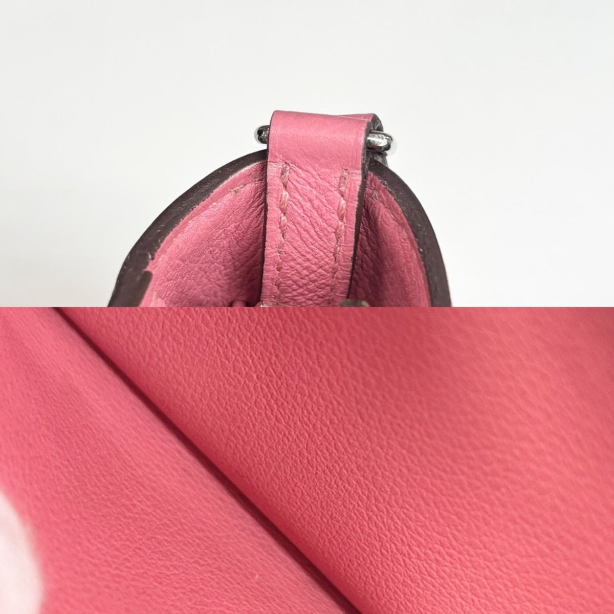 Hermes Pink Epsom Leather Chain/Shoulder Wallet (Pre-Owned)