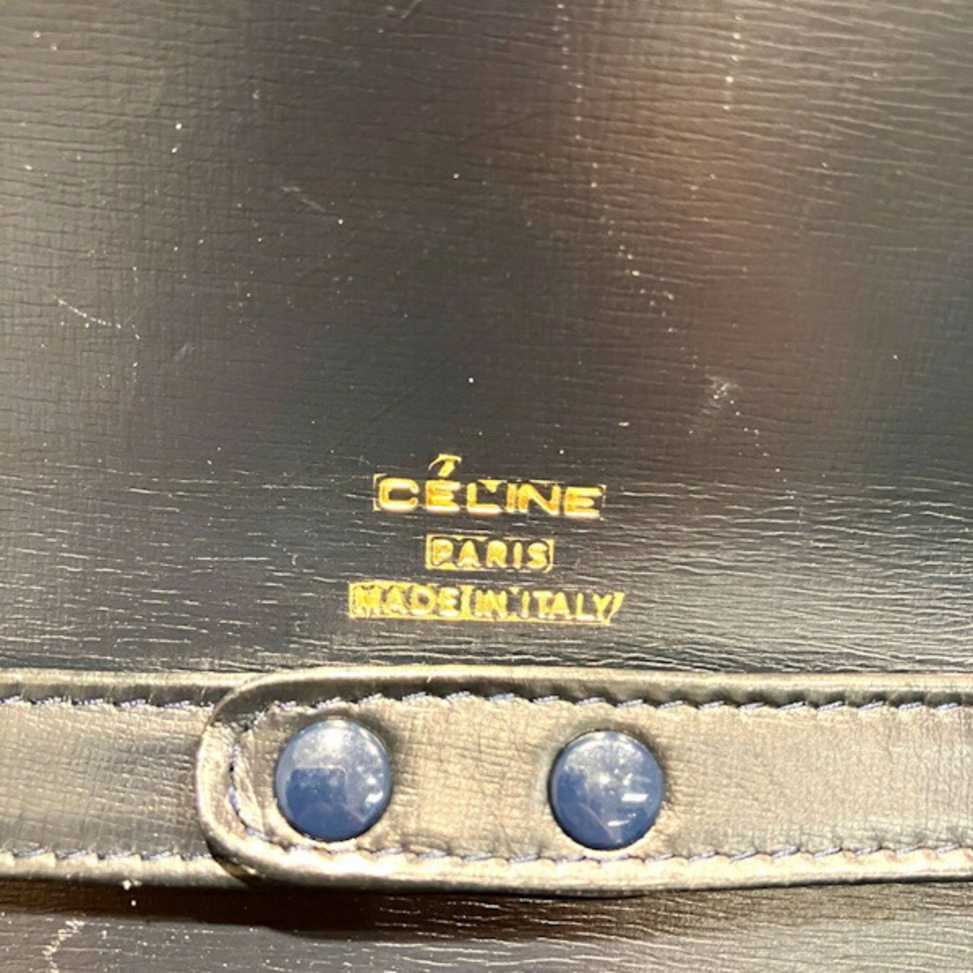 Celine Navy Leather Shoulder Bag (Pre-Owned)