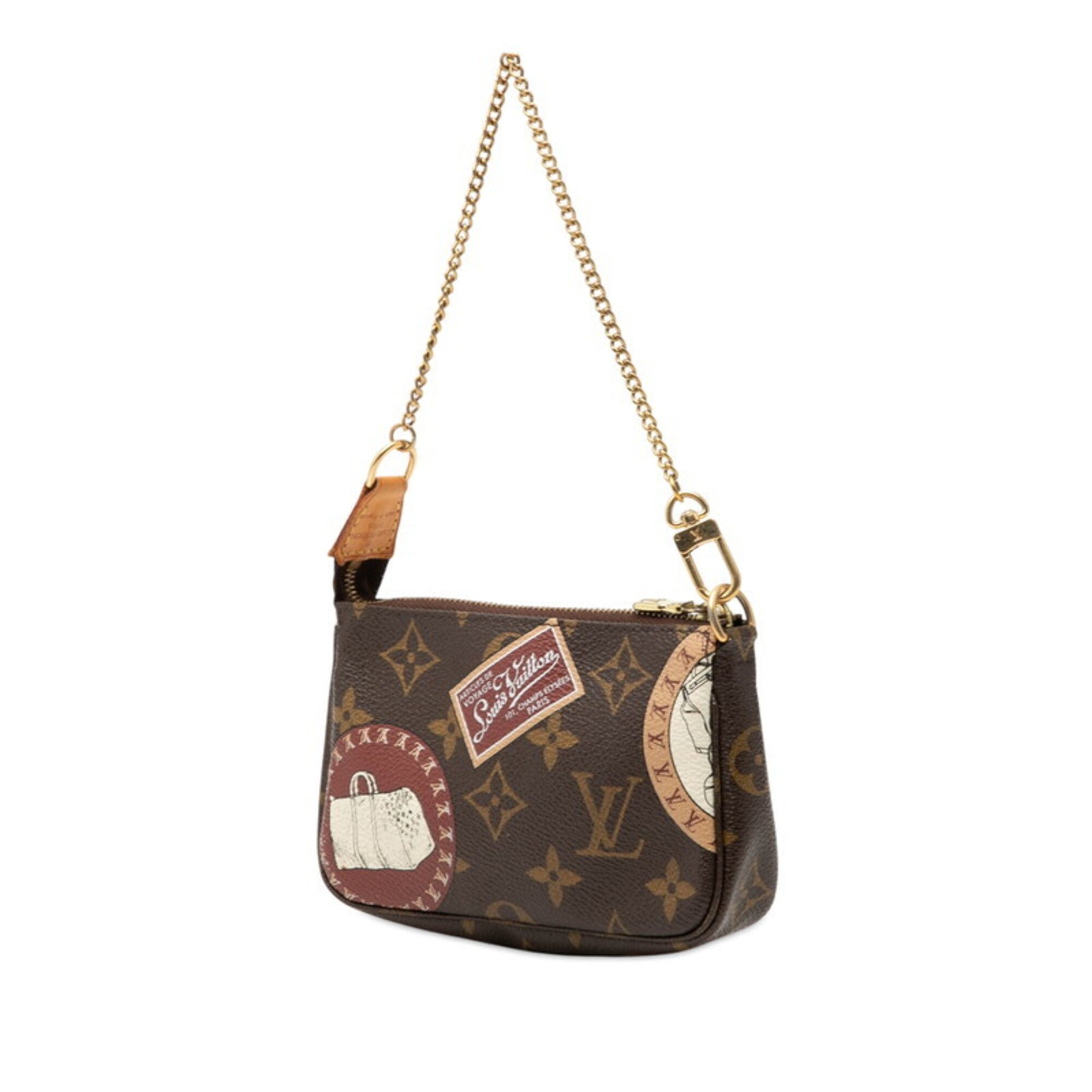Louis Vuitton Brown Pvc Leather Handbag Pochette Pouch (Pre-Owned)