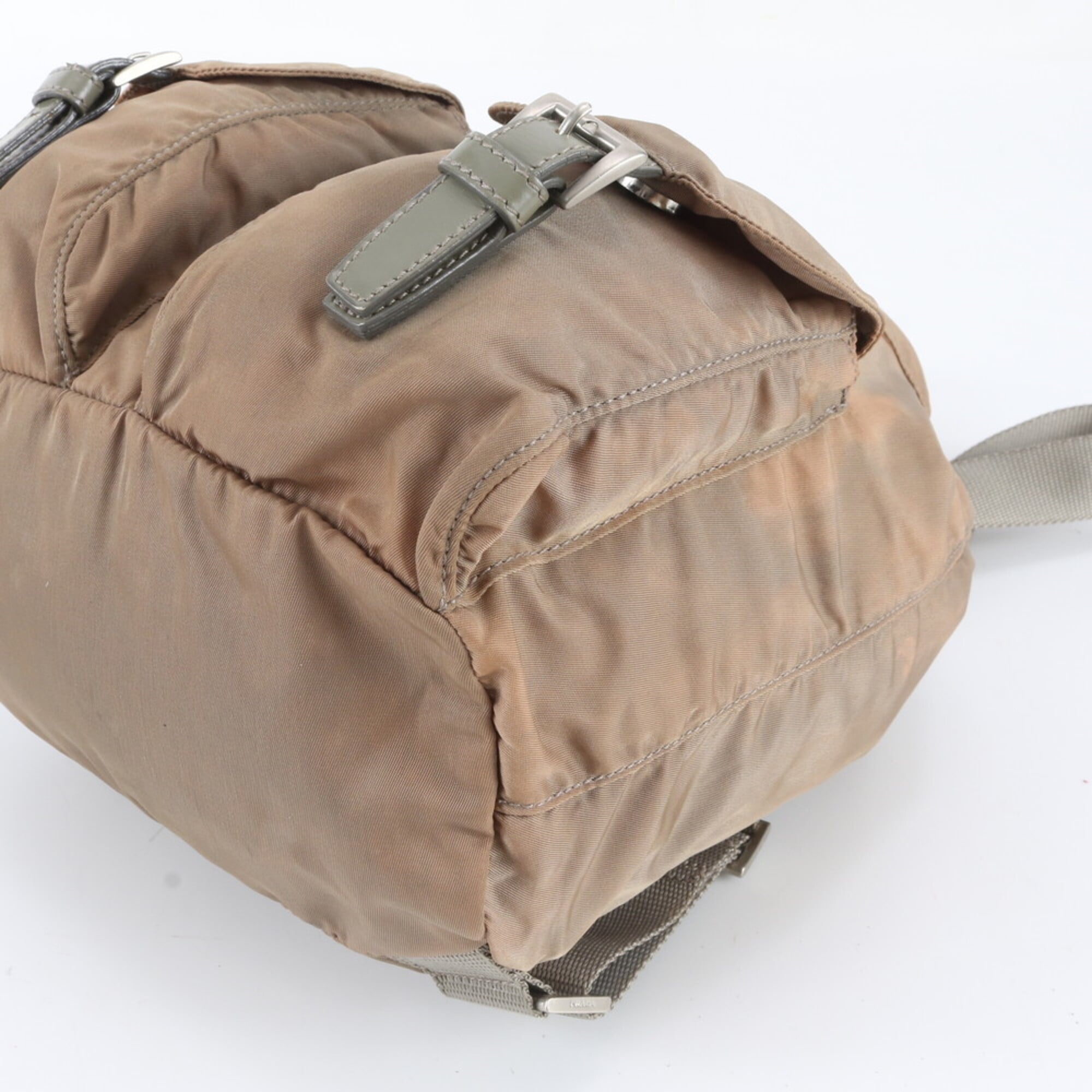 Prada Beige Nylon Leather Handbag (Pre-Owned)