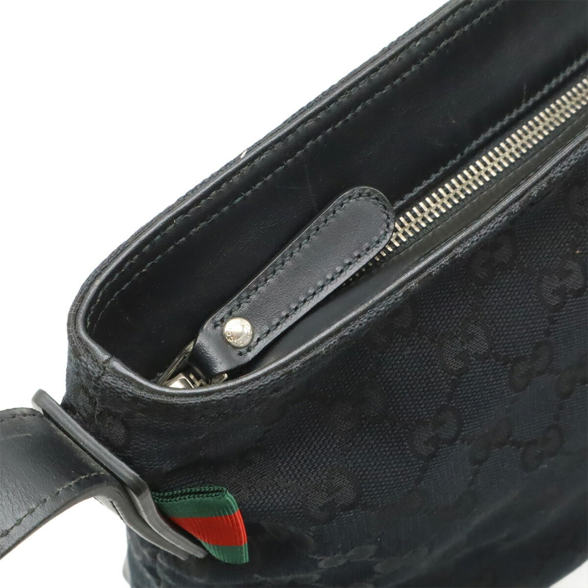 Gucci Black Green Red Color White Yellow Gg Canvas Shoulder Bag (Pre-Owned)