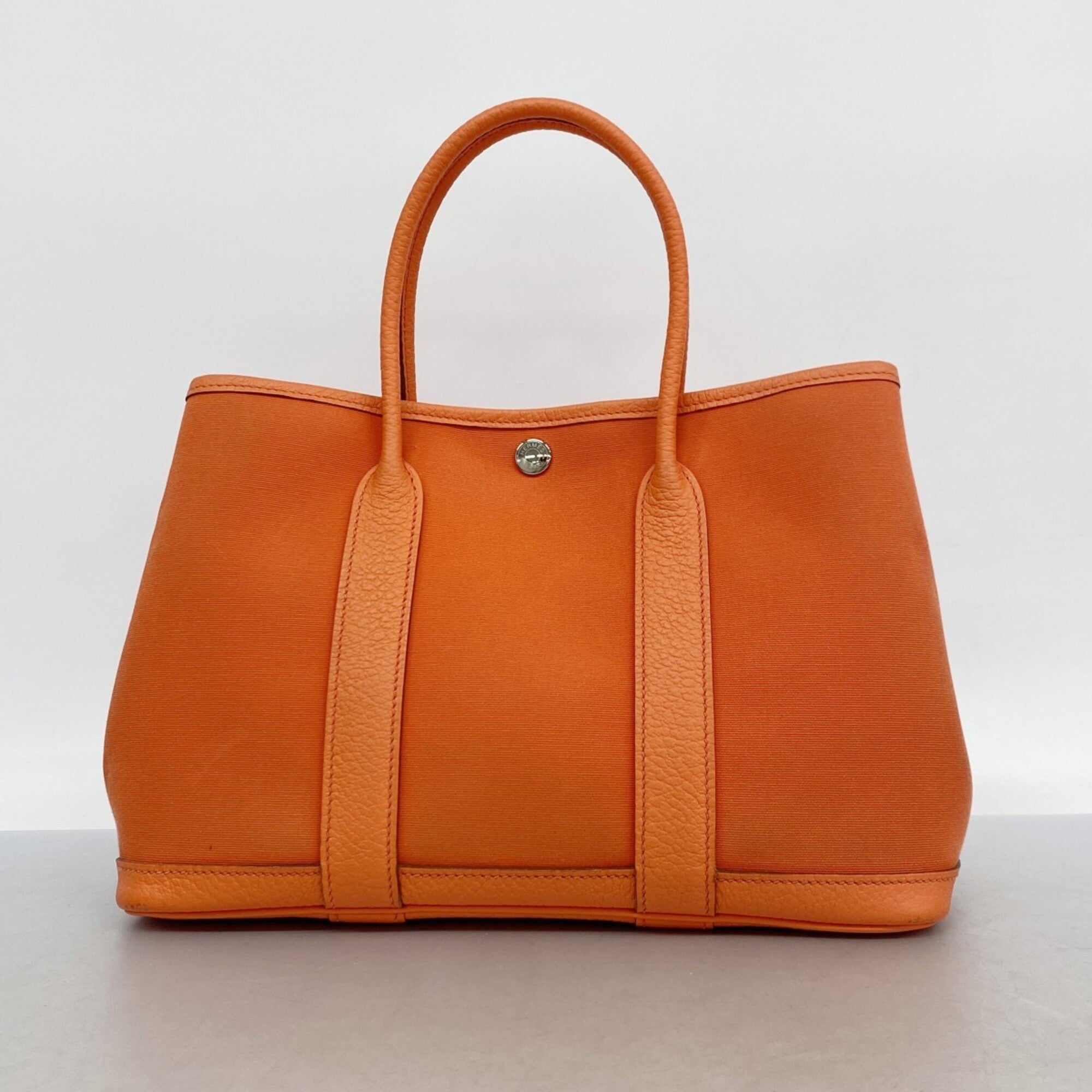 Hermes Capucine Orange Toile Officier Tote Bag (Pre-Owned)