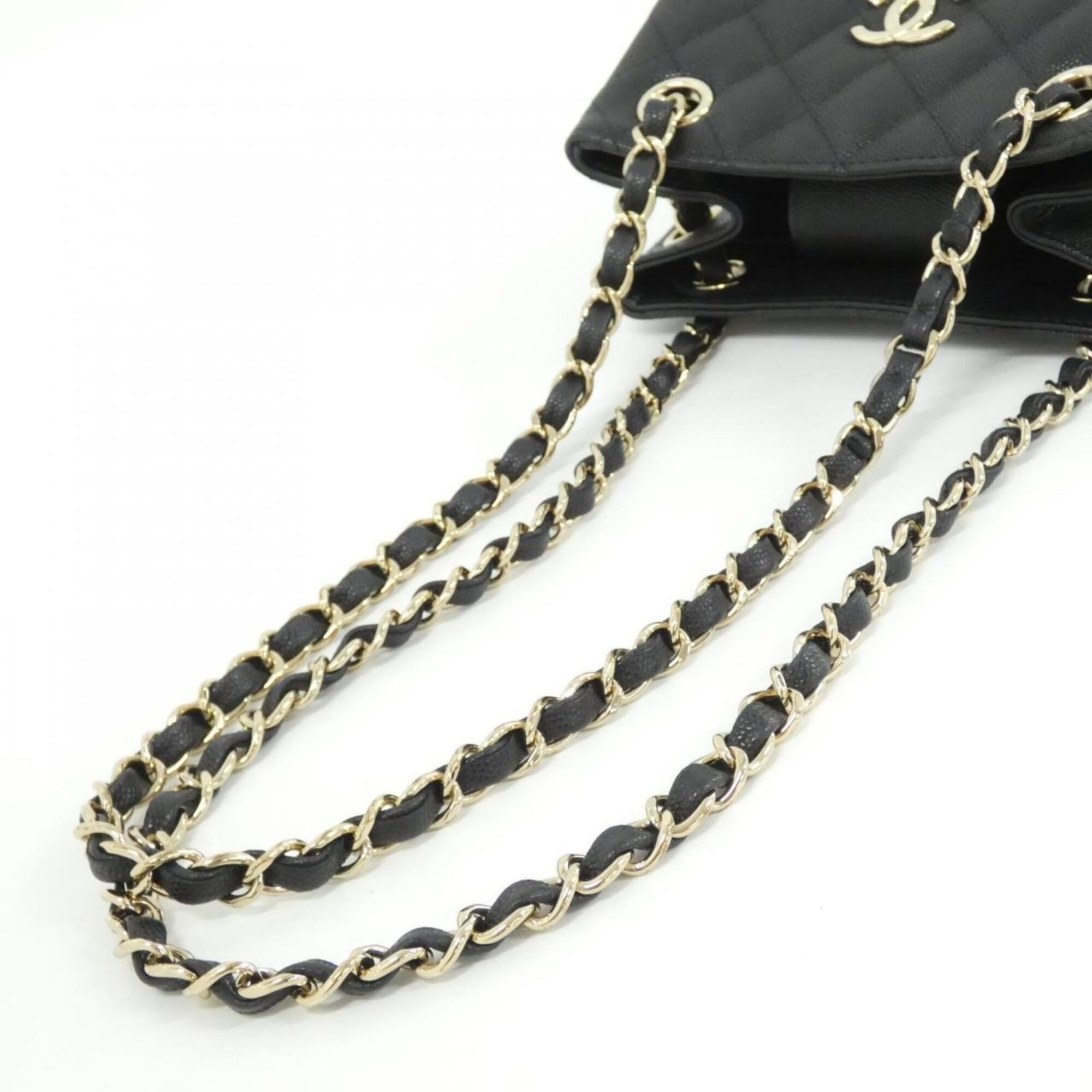 Chanel Black Grained Calfskin Shoulder Bag (Pre-Owned)
